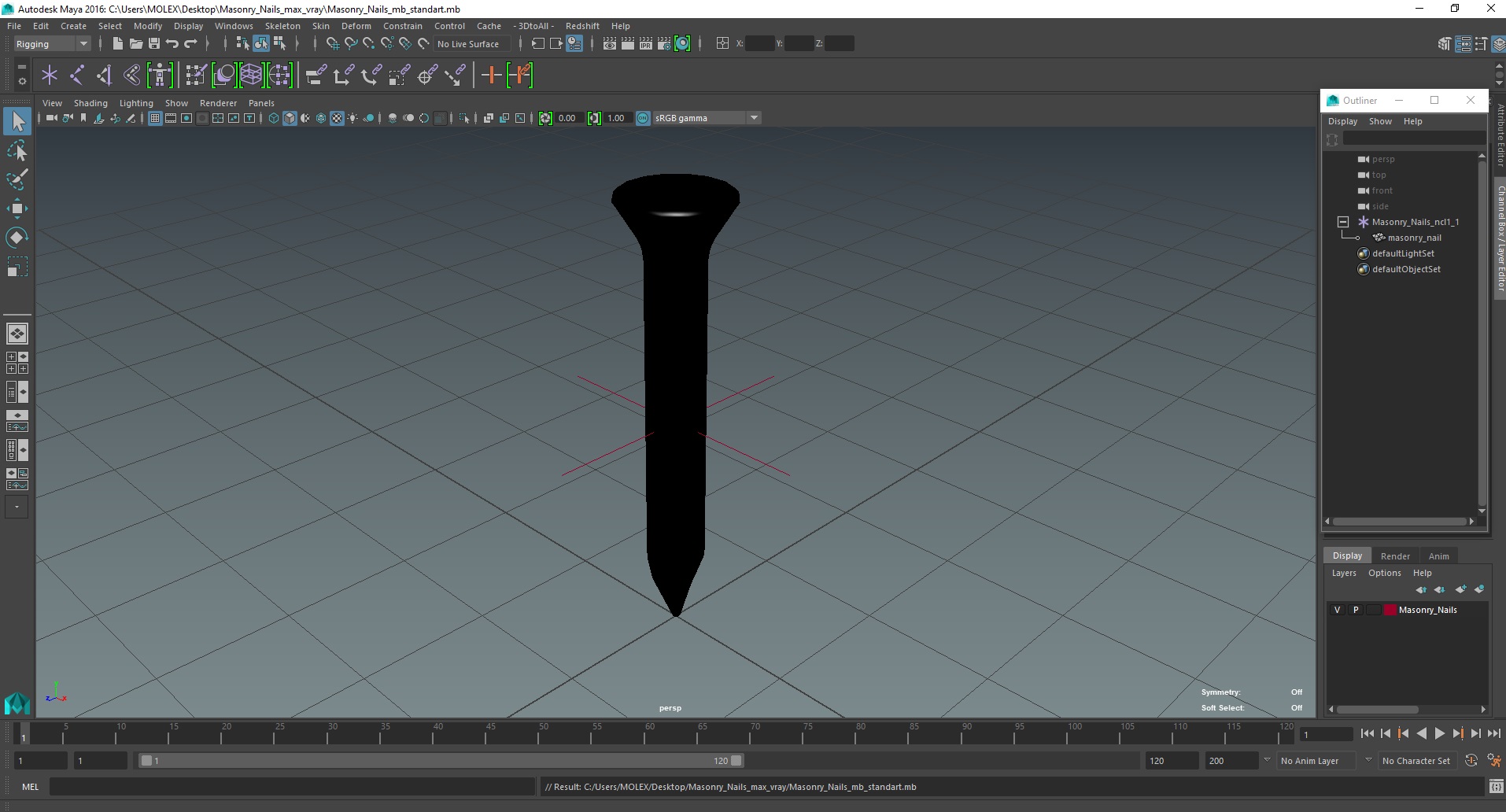 3D Masonry Nails model