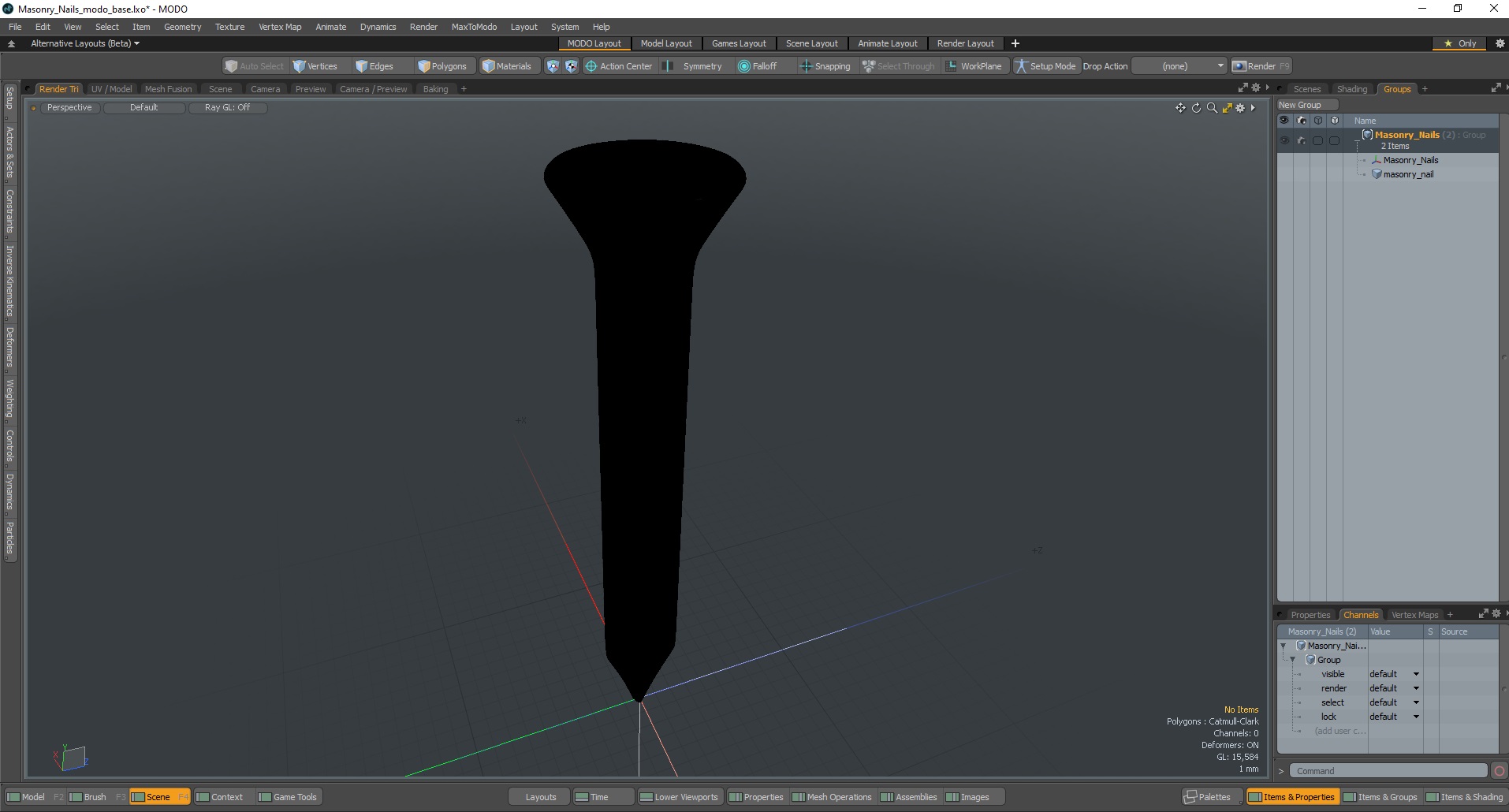 3D Masonry Nails model