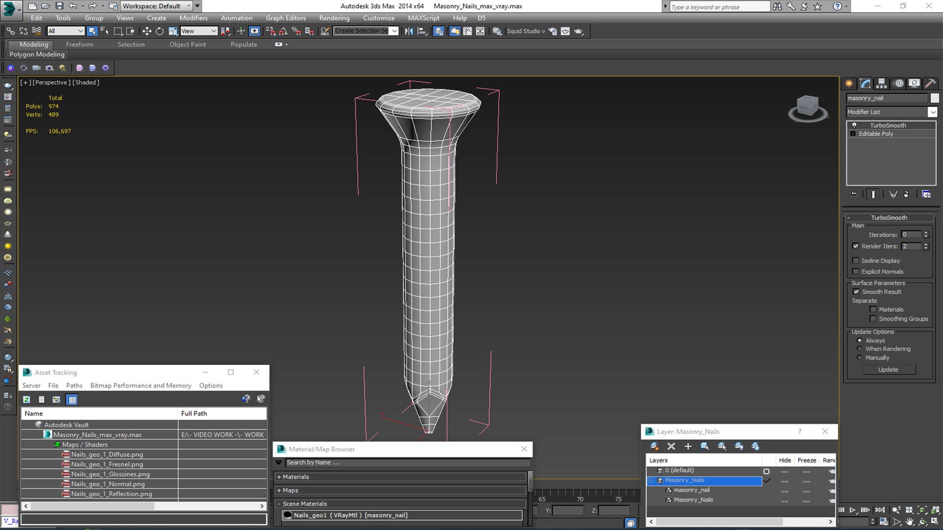 3D Masonry Nails model