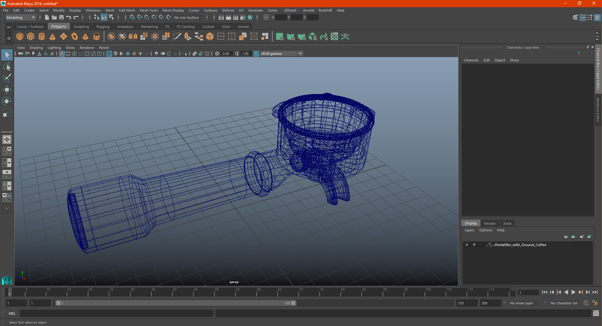 3D model Portafilter with Ground Coffee