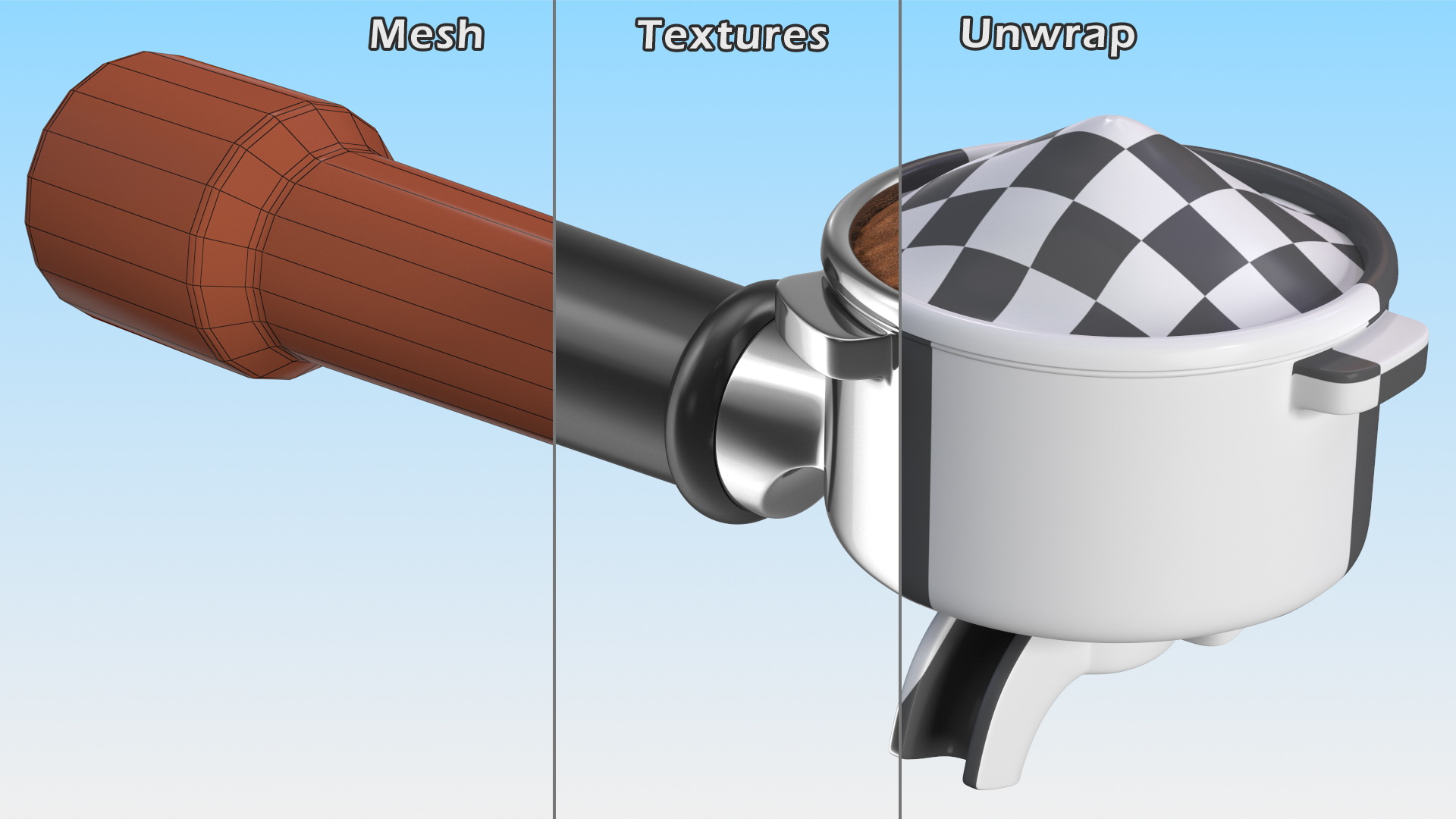 3D model Portafilter with Ground Coffee