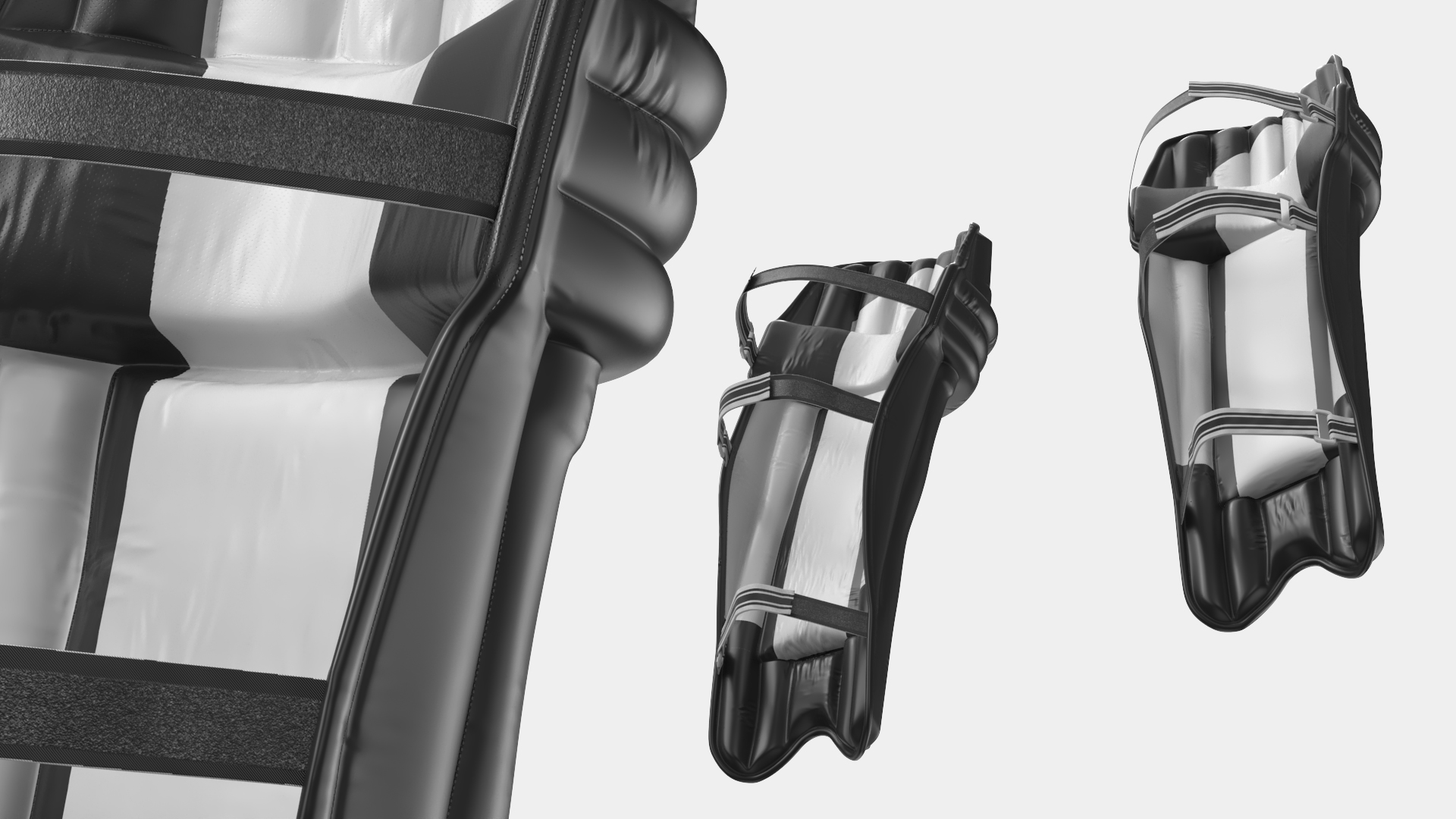 Cricket Batting Pads Pair Black, view 7