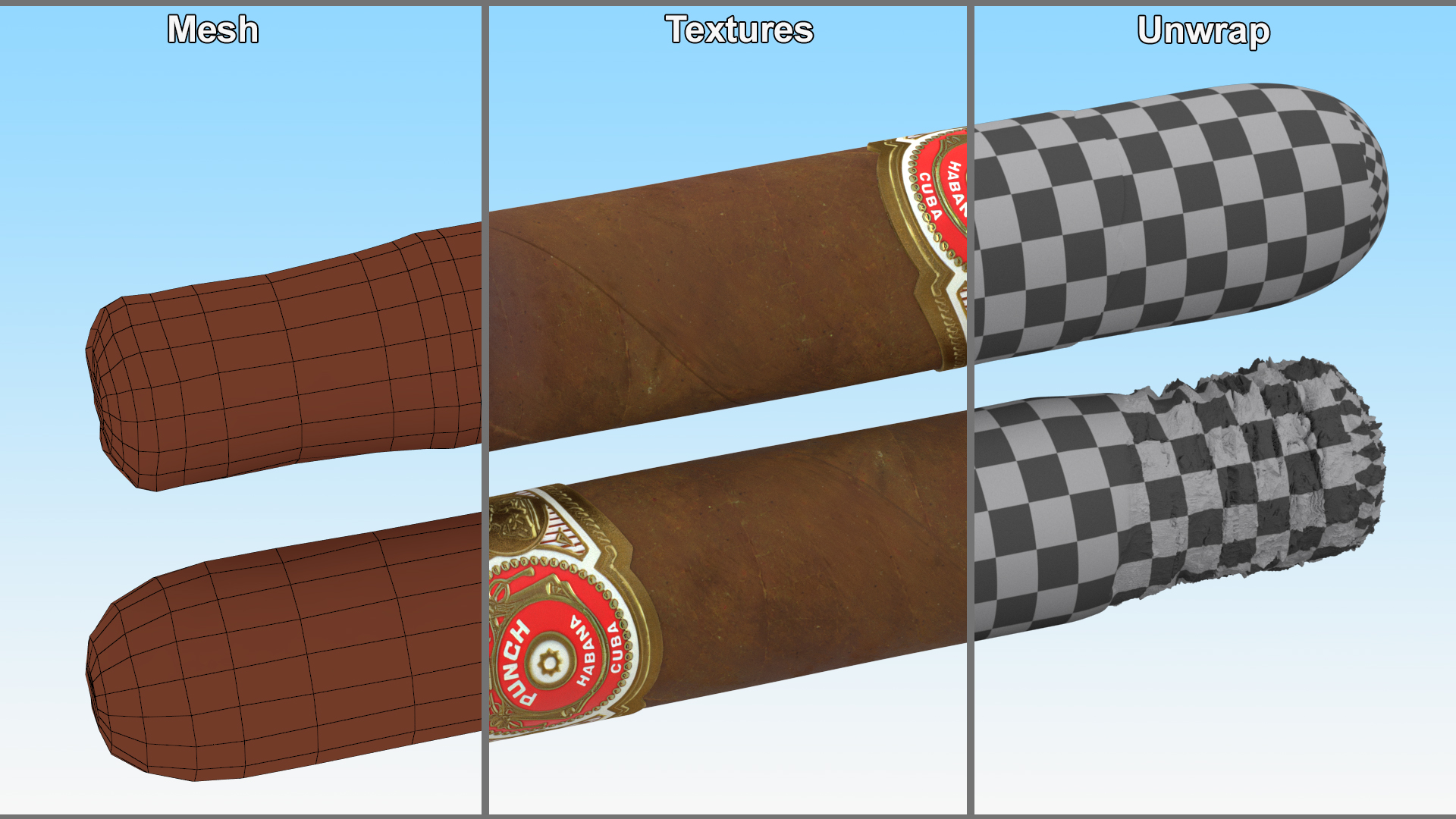 Cigar Punch Short De Punch Burning 3D model