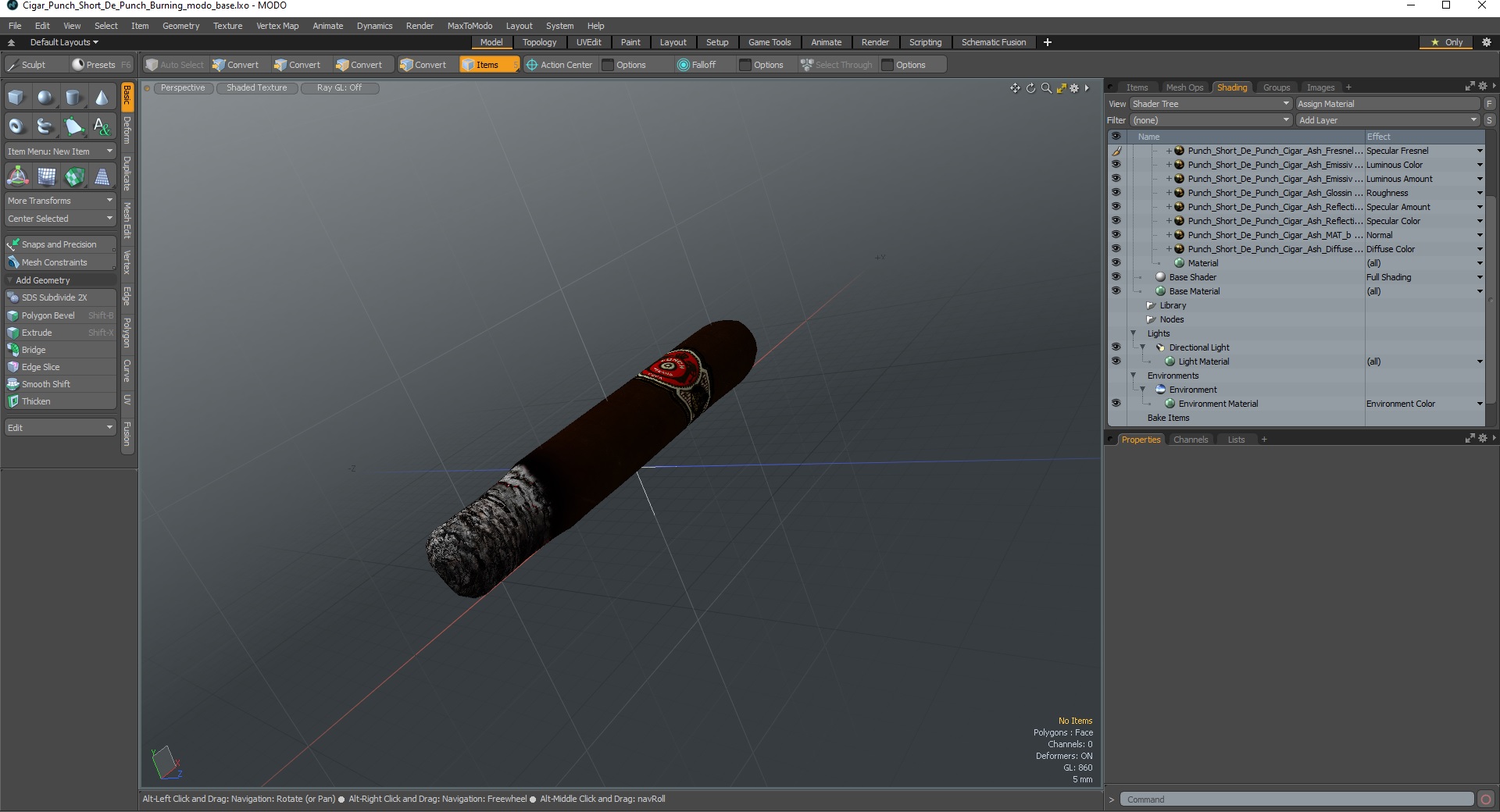 Cigar Punch Short De Punch Burning 3D model