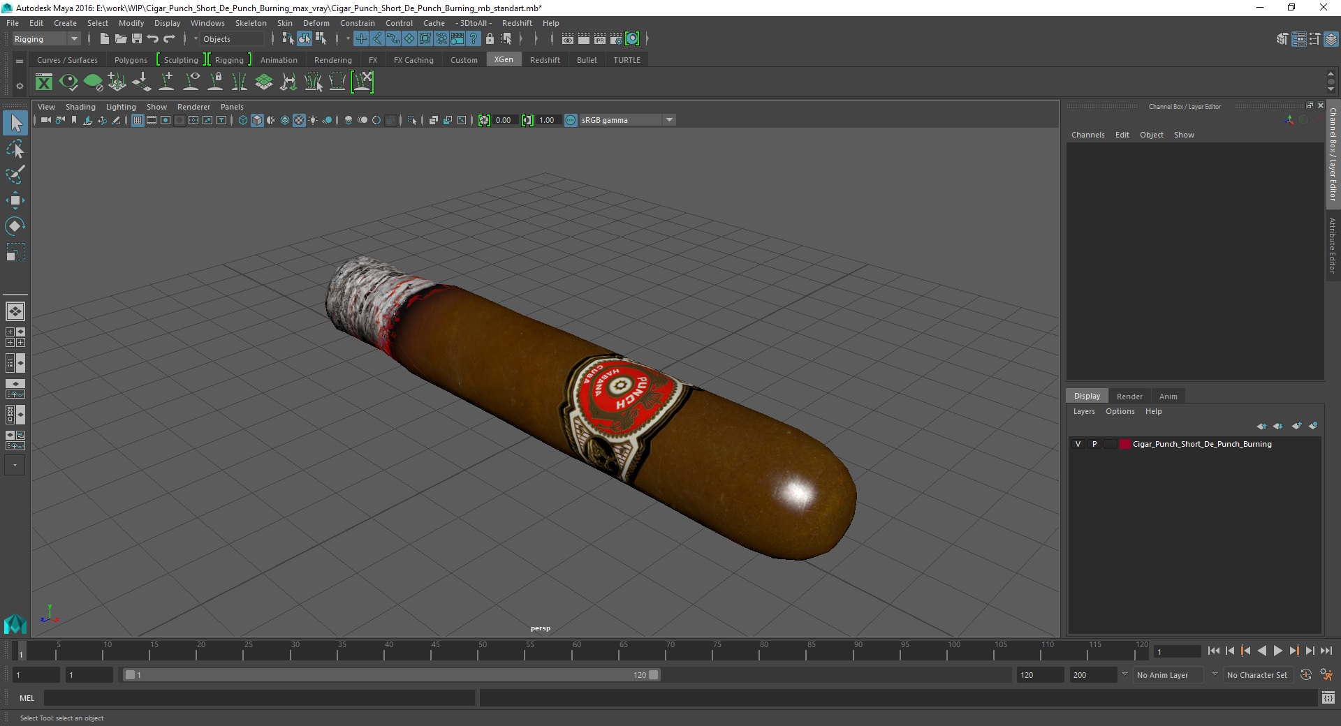 Cigar Punch Short De Punch Burning 3D model