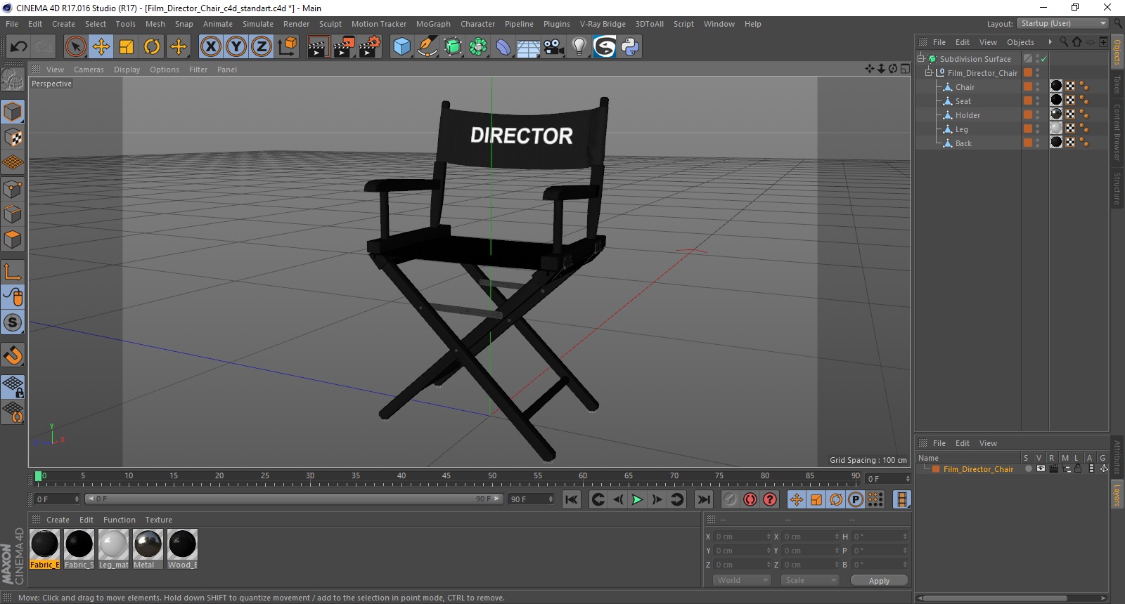 Film Director Chair 3D model