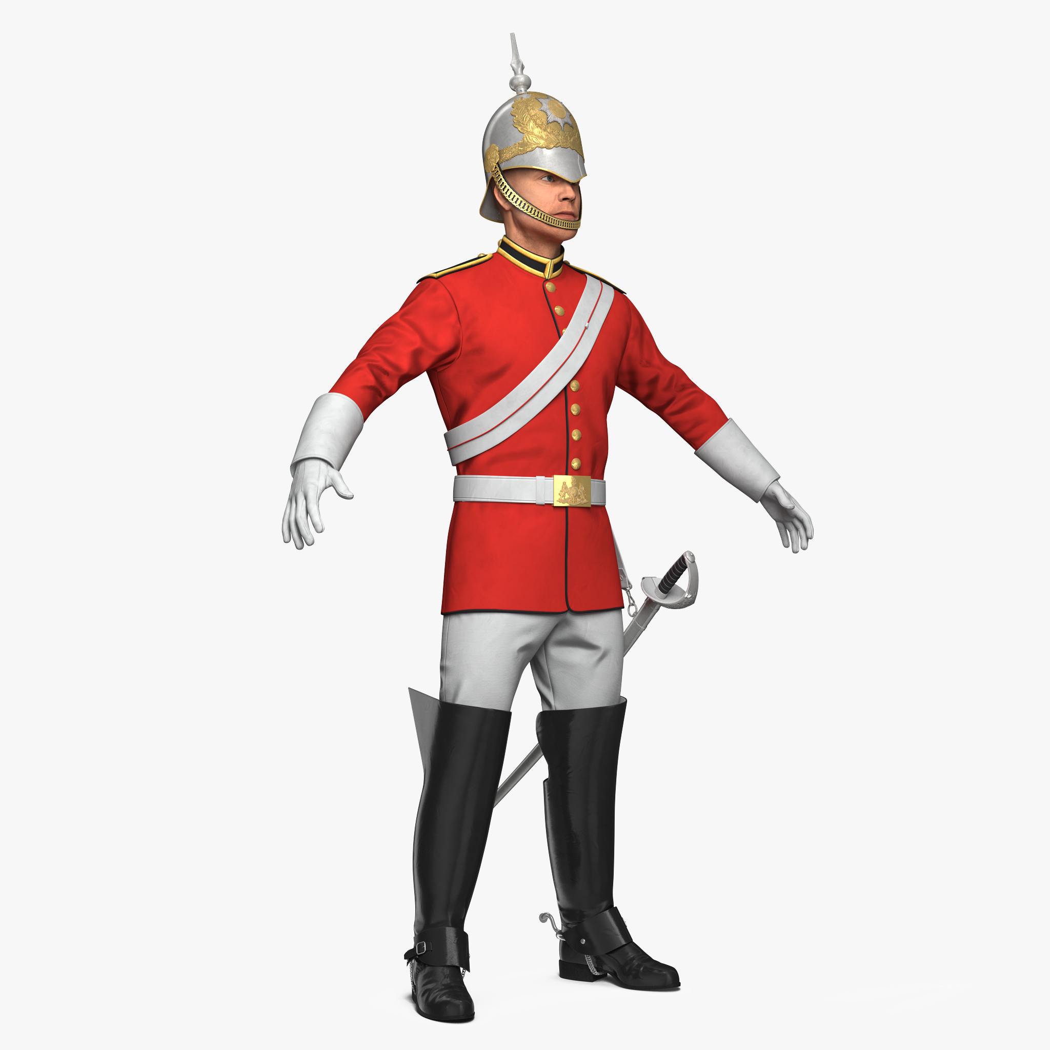 Queens Royal Soldier Lifeguards Cavalry 3D Model, view 5