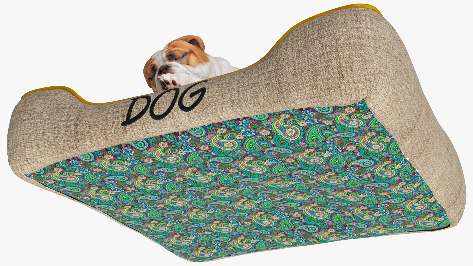 Bulldog Sleep in Pet Bed 3D model