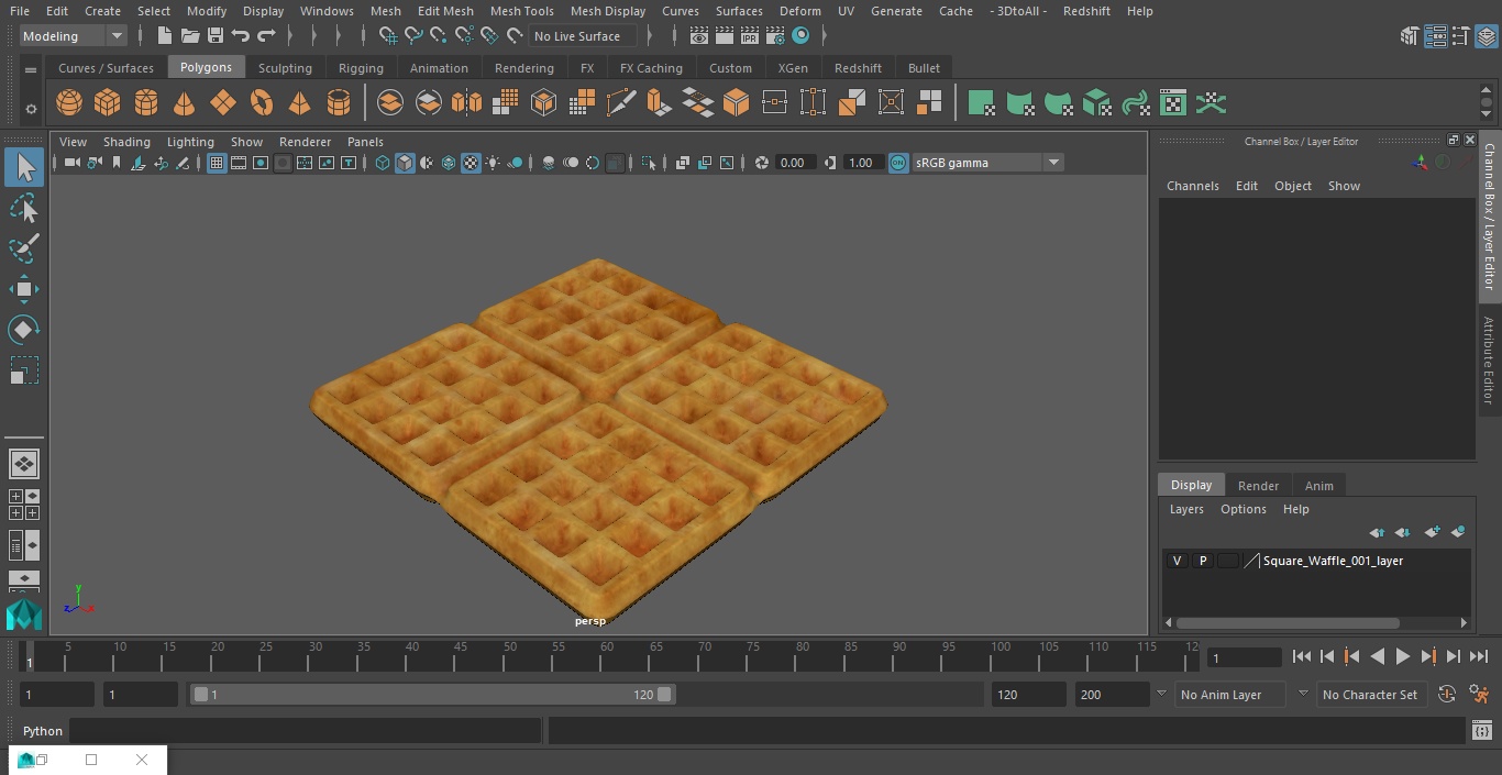 3D Square Waffle model