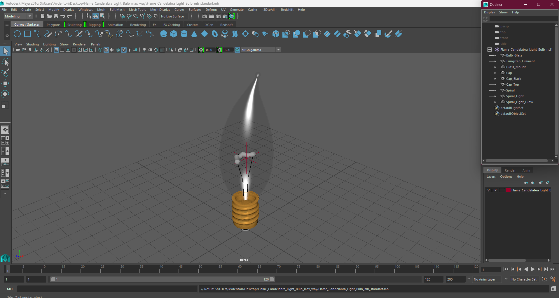 Flame Candelabra Light Bulb 3D