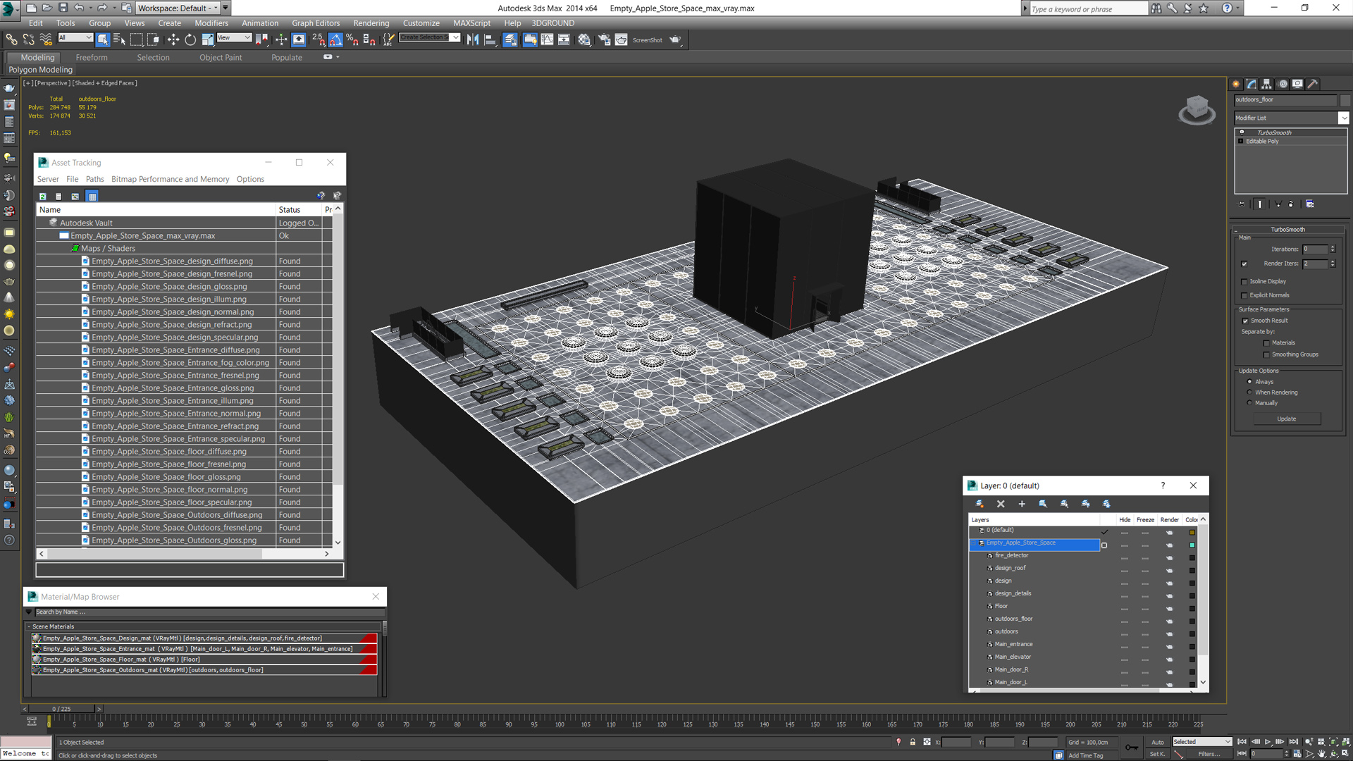 3D Empty Apple Store Space model