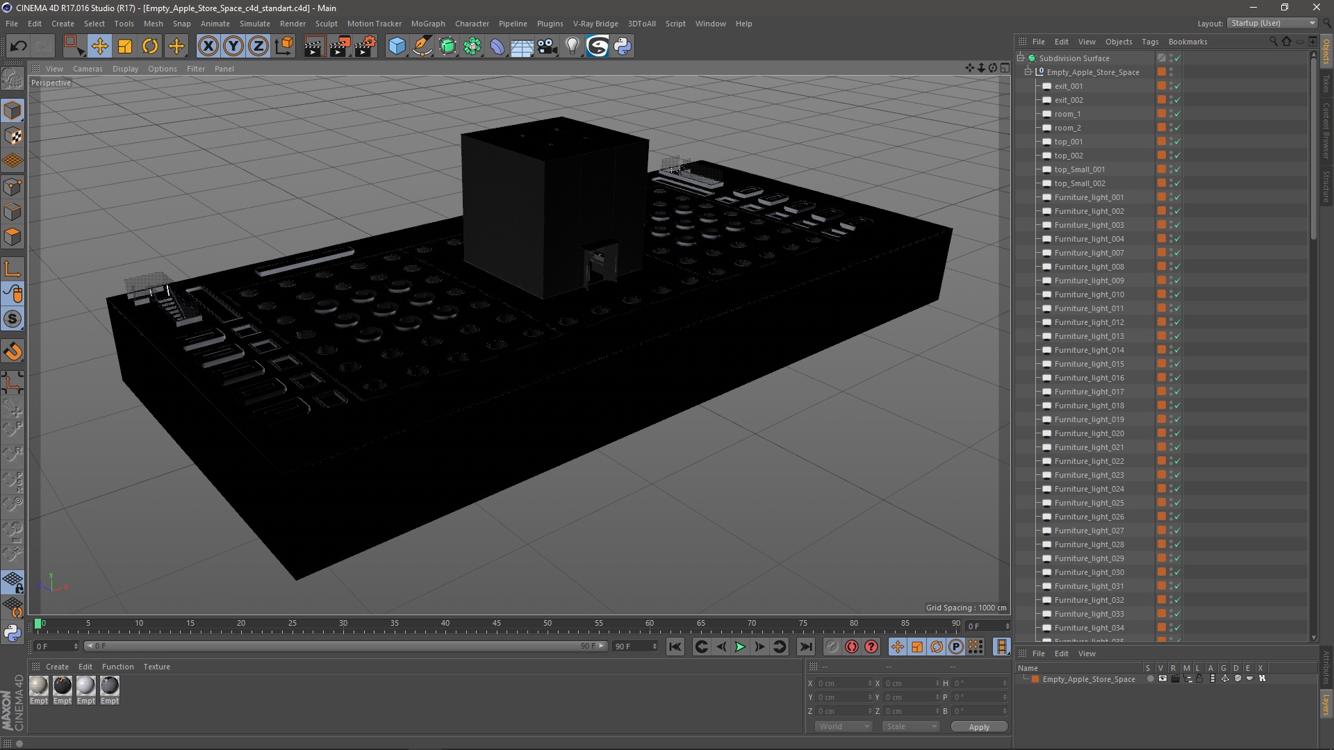 3D Empty Apple Store Space model