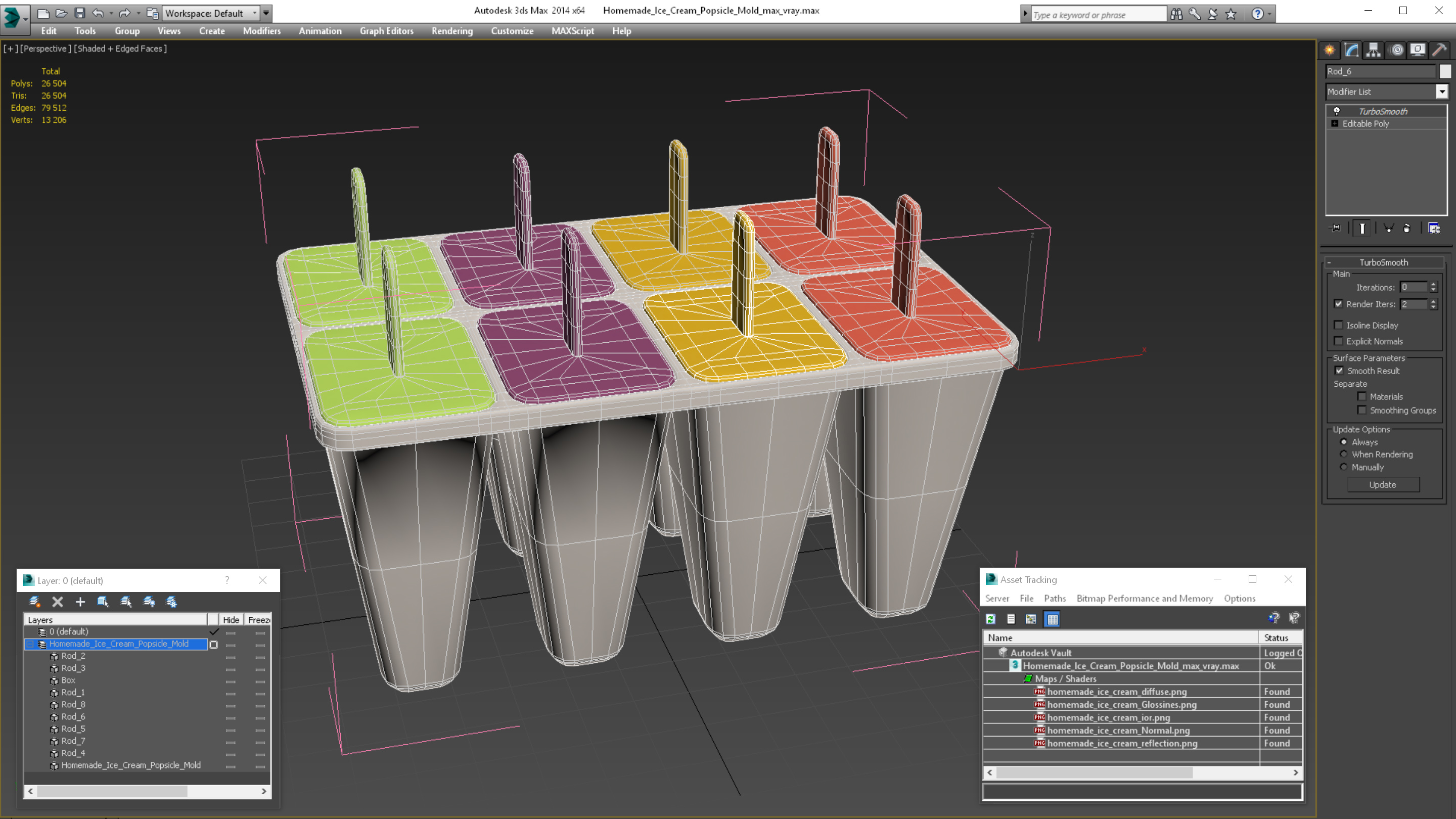 Homemade Ice Cream Popsicle Mold 3D