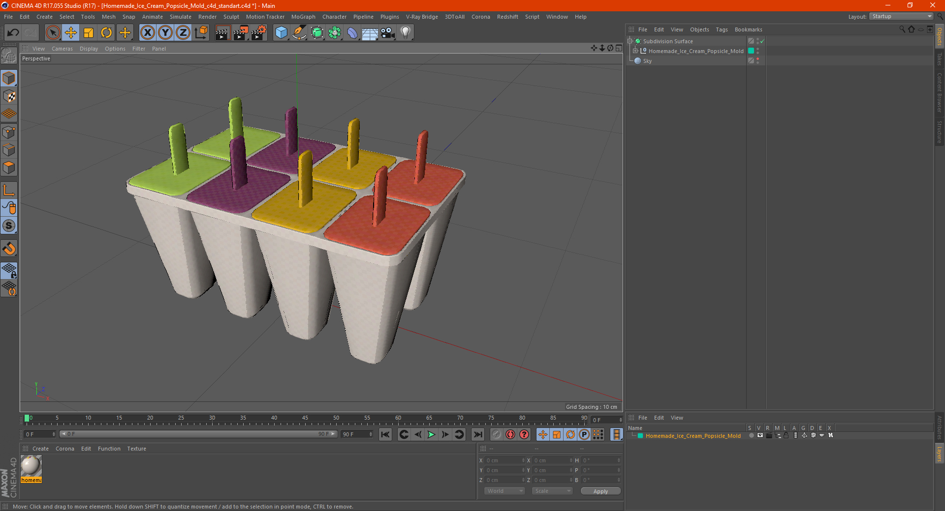 Homemade Ice Cream Popsicle Mold 3D