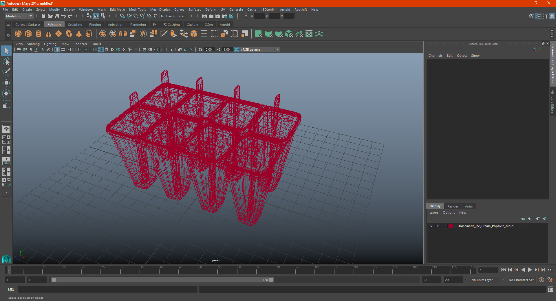 Homemade Ice Cream Popsicle Mold 3D