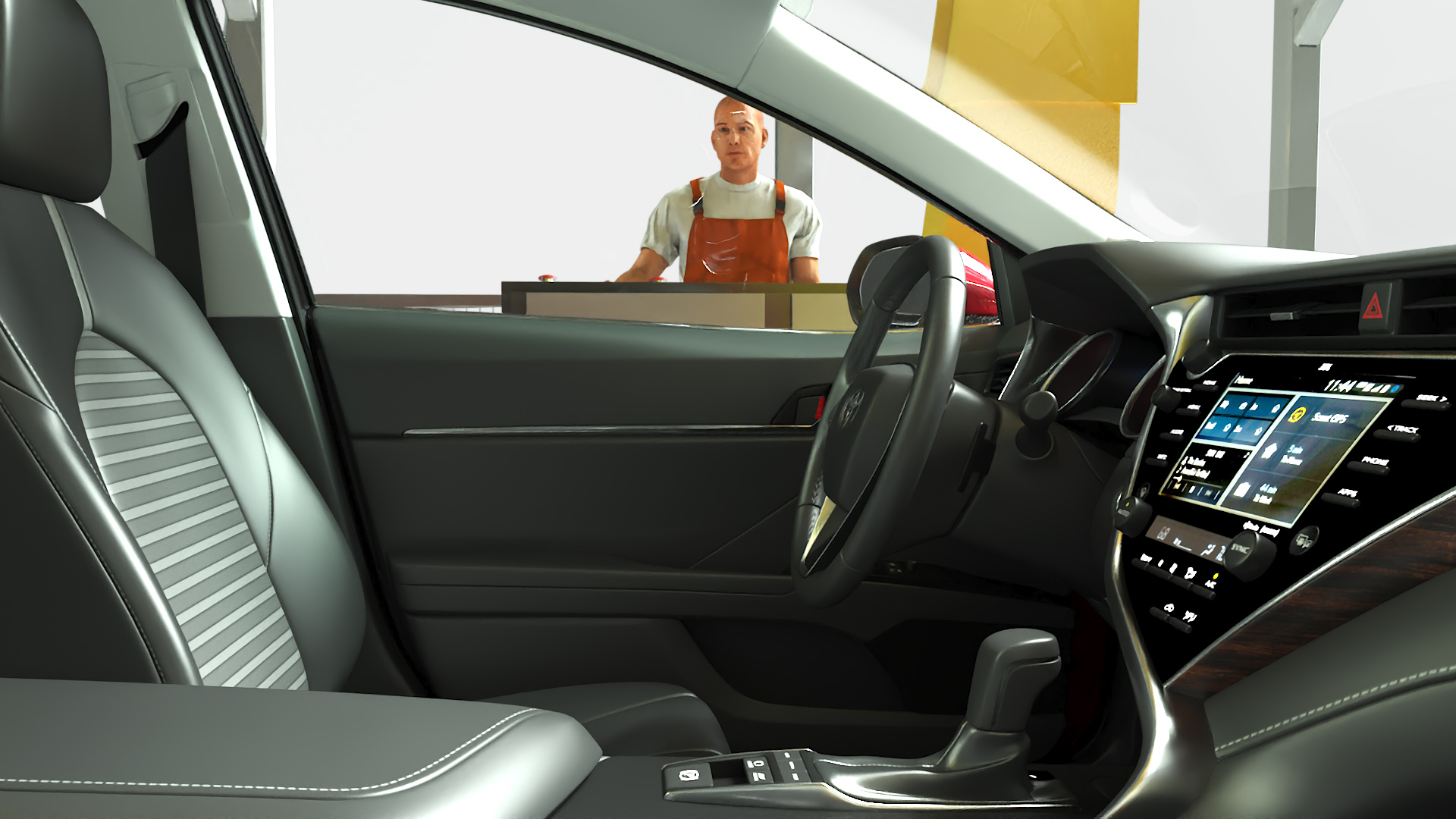 Automatic Toyota Body Line and Worker 3D
