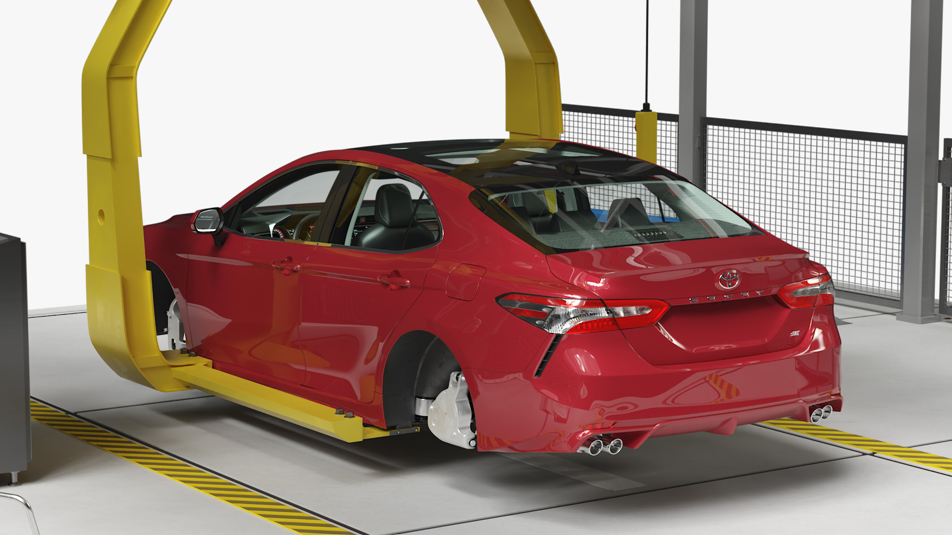 Automatic Toyota Body Line and Worker 3D