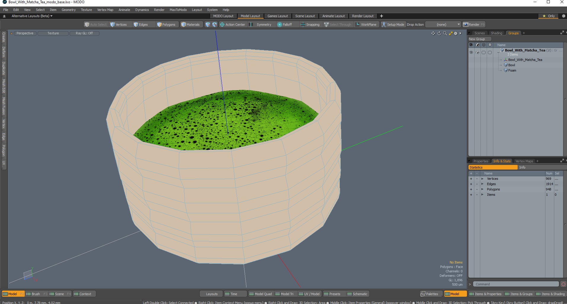 3D model Bowl With Matcha Tea