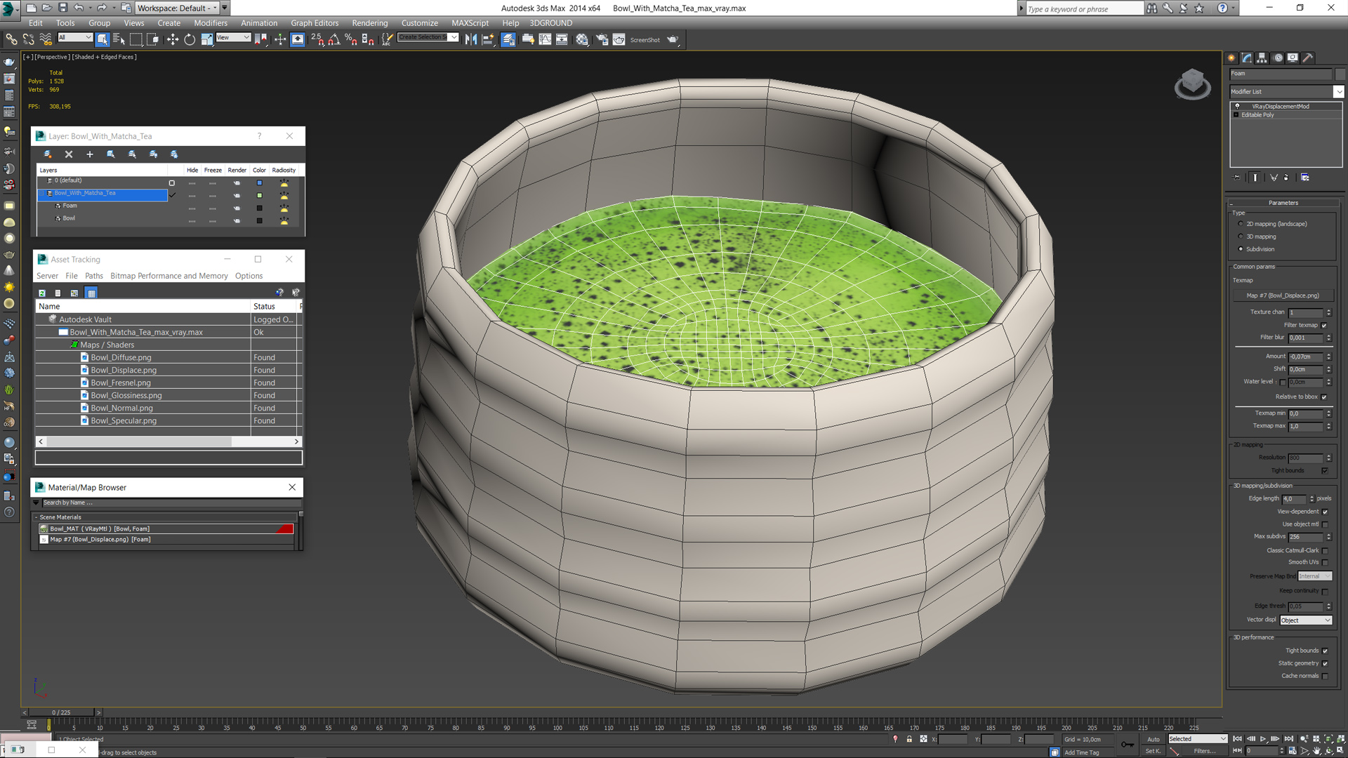 3D model Bowl With Matcha Tea