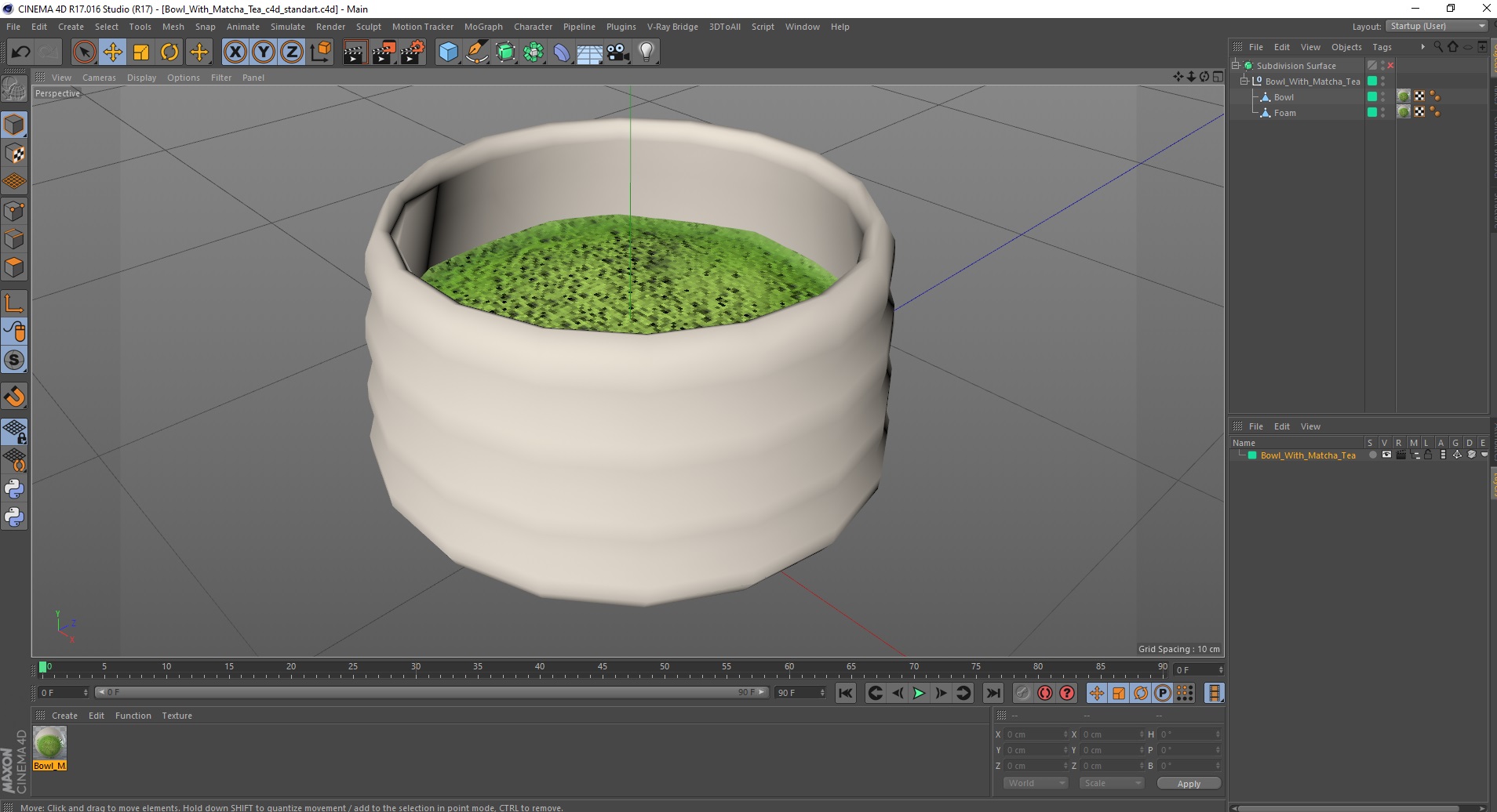 3D model Bowl With Matcha Tea