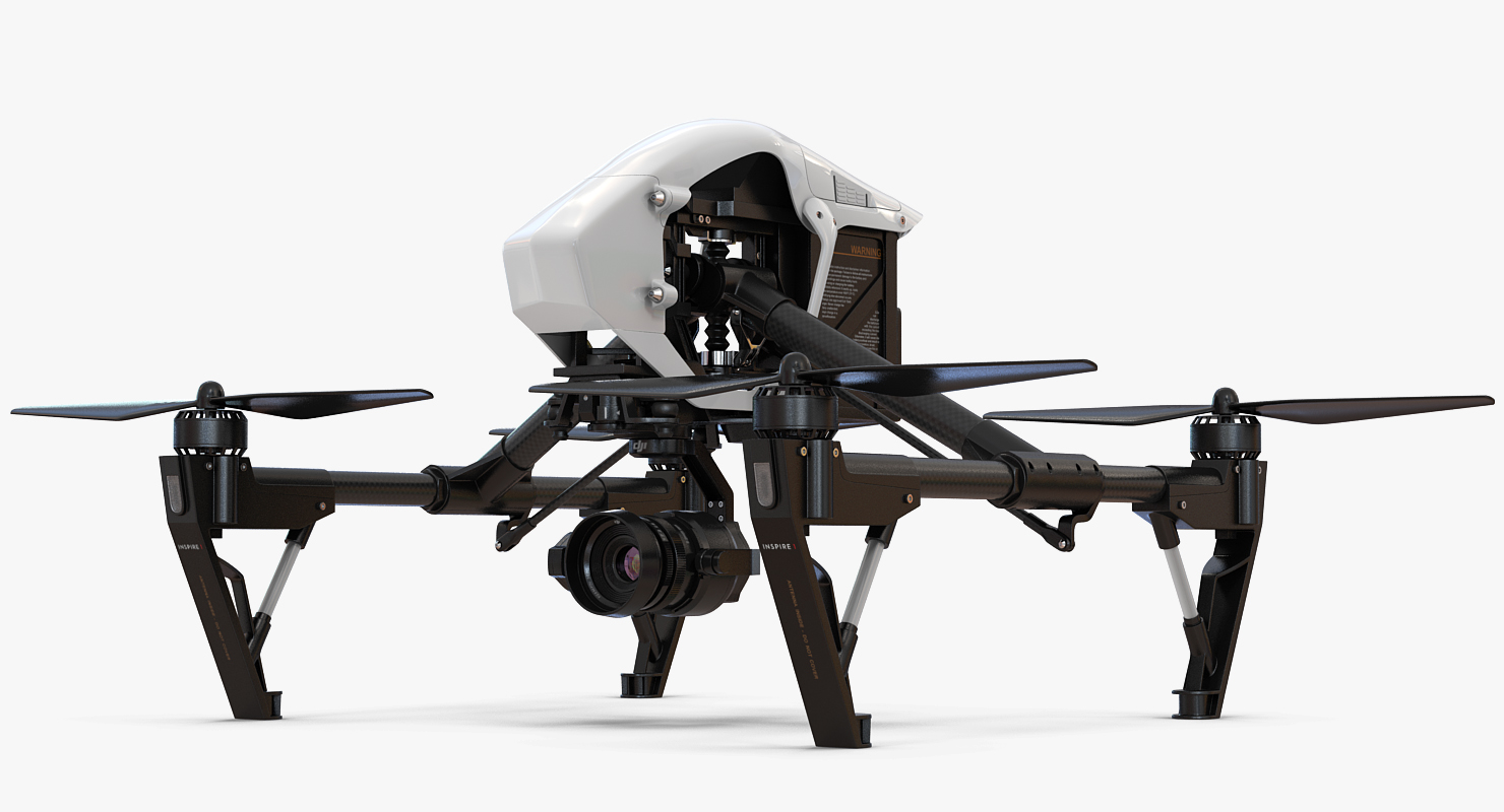 DJI Inspire 1 Pro Drone with 4K Camera Set Rigged 3D model