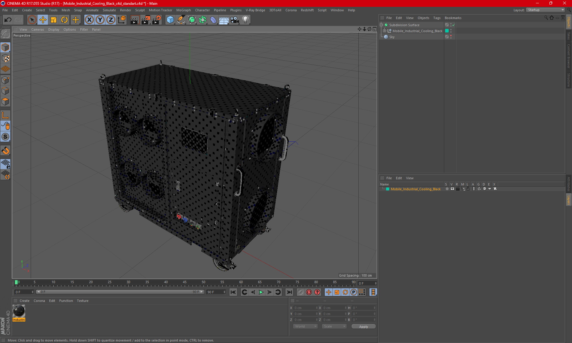 3D Mobile Industrial Cooling Black