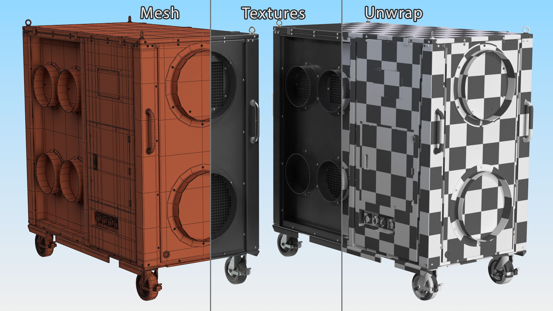 3D Mobile Industrial Cooling Black