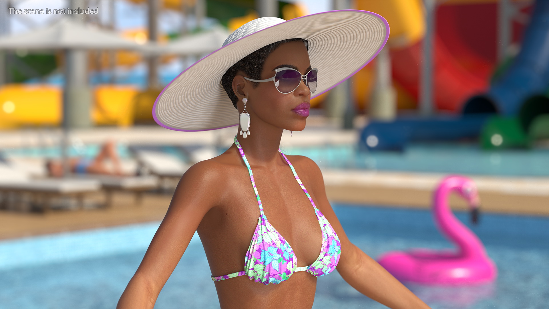 Light Skinned Bikini Girl T Pose 3D