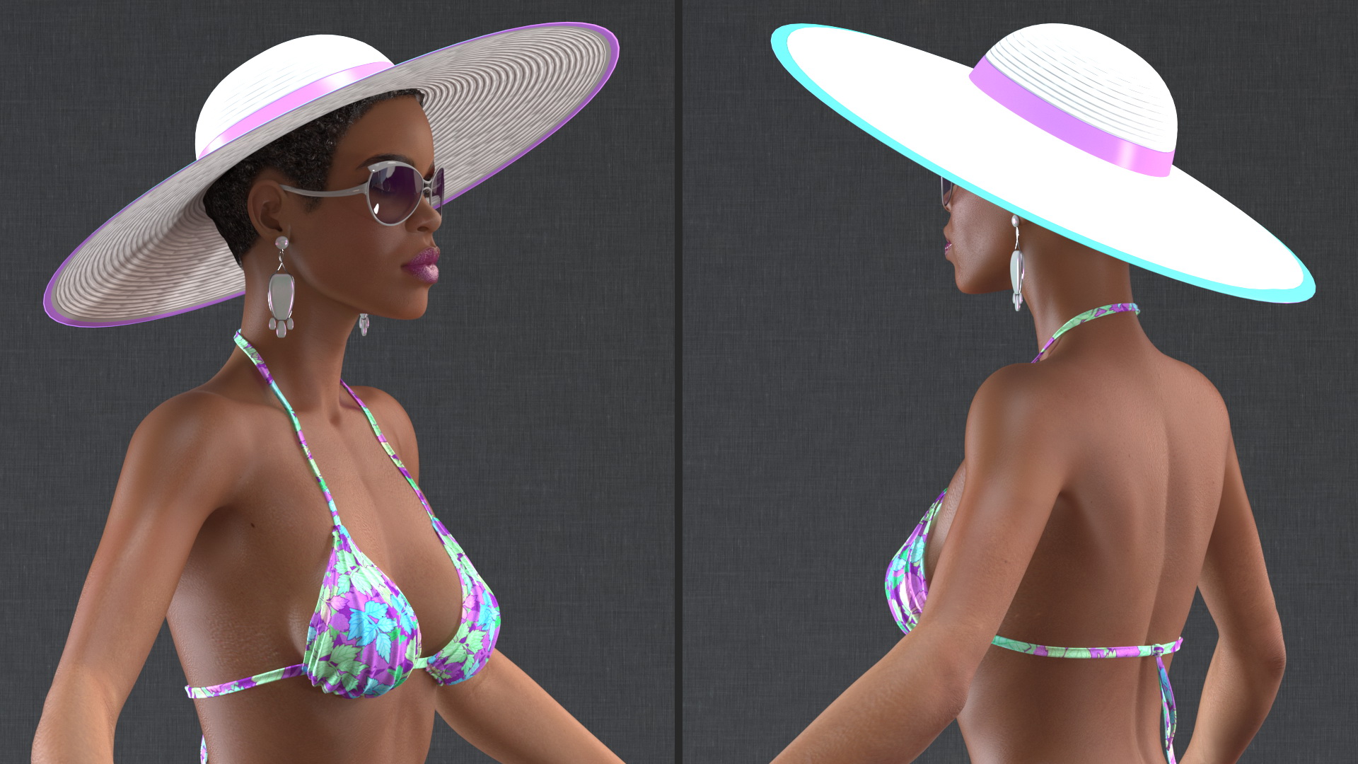 Light Skinned Bikini Girl T Pose 3D