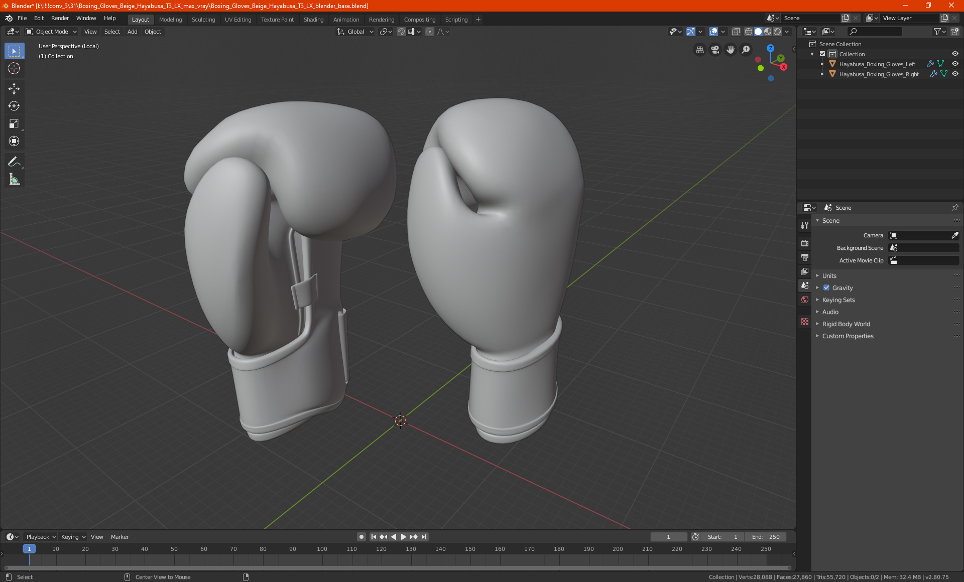3D Boxing Gloves model