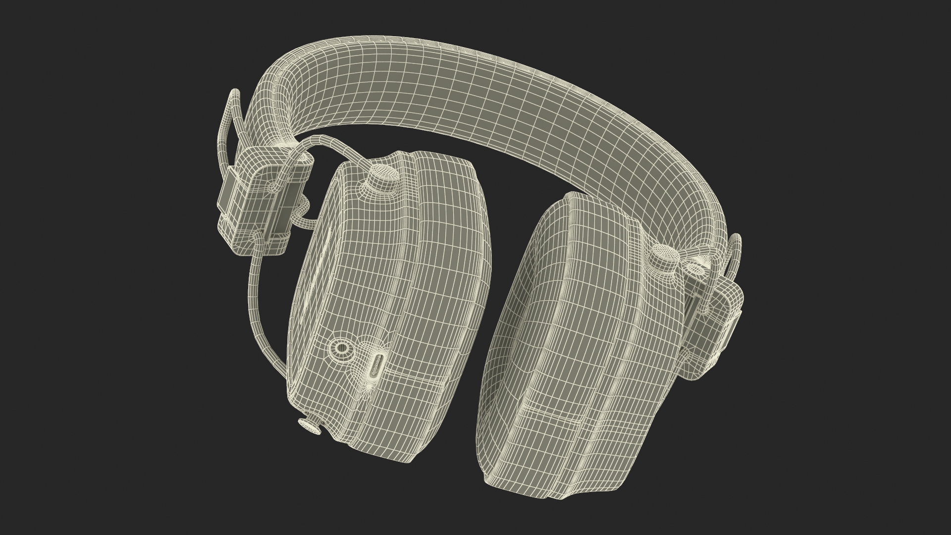 Marshall Headphones Brown Rigged 3D