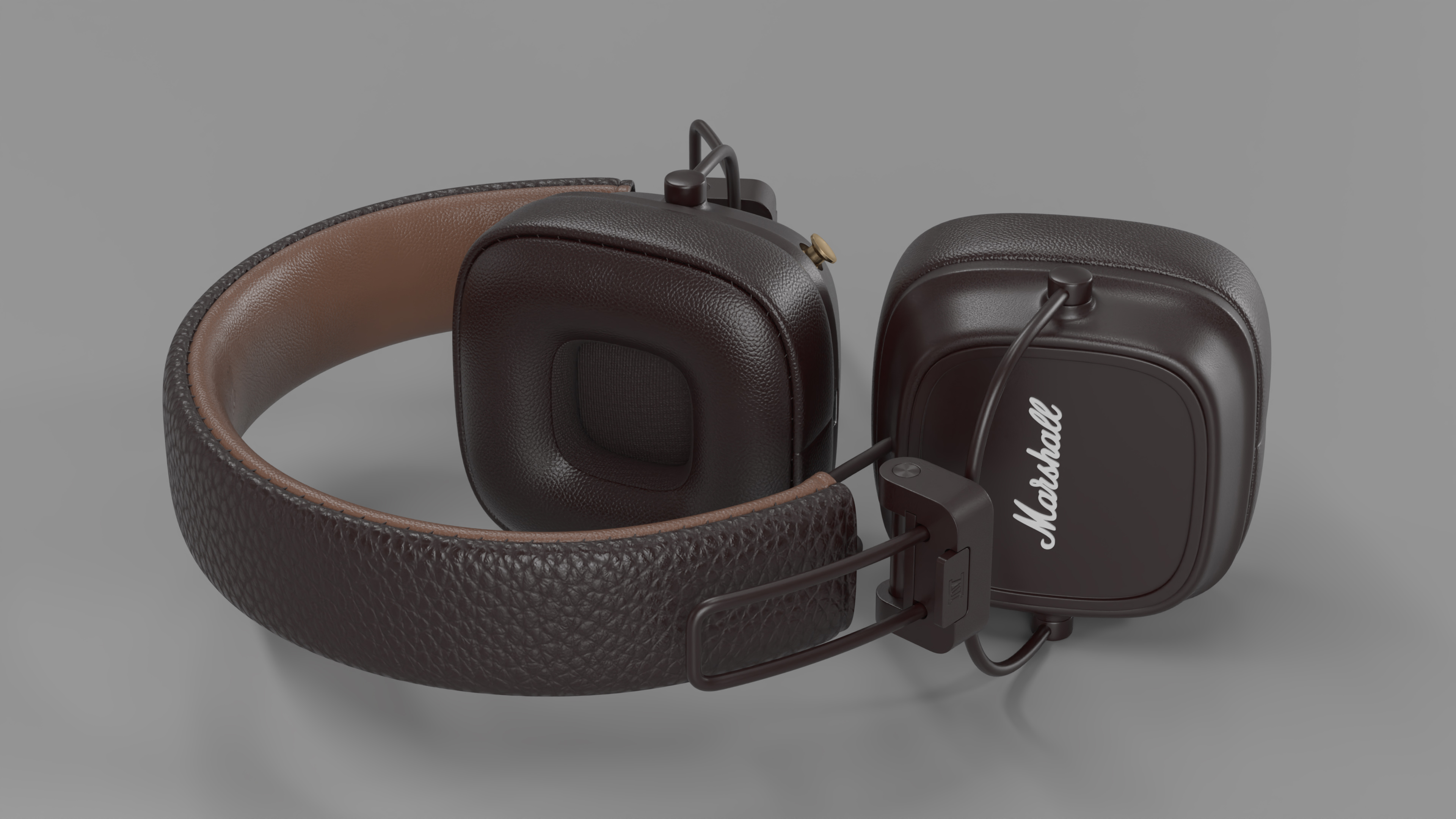 Marshall Headphones Brown Rigged 3D
