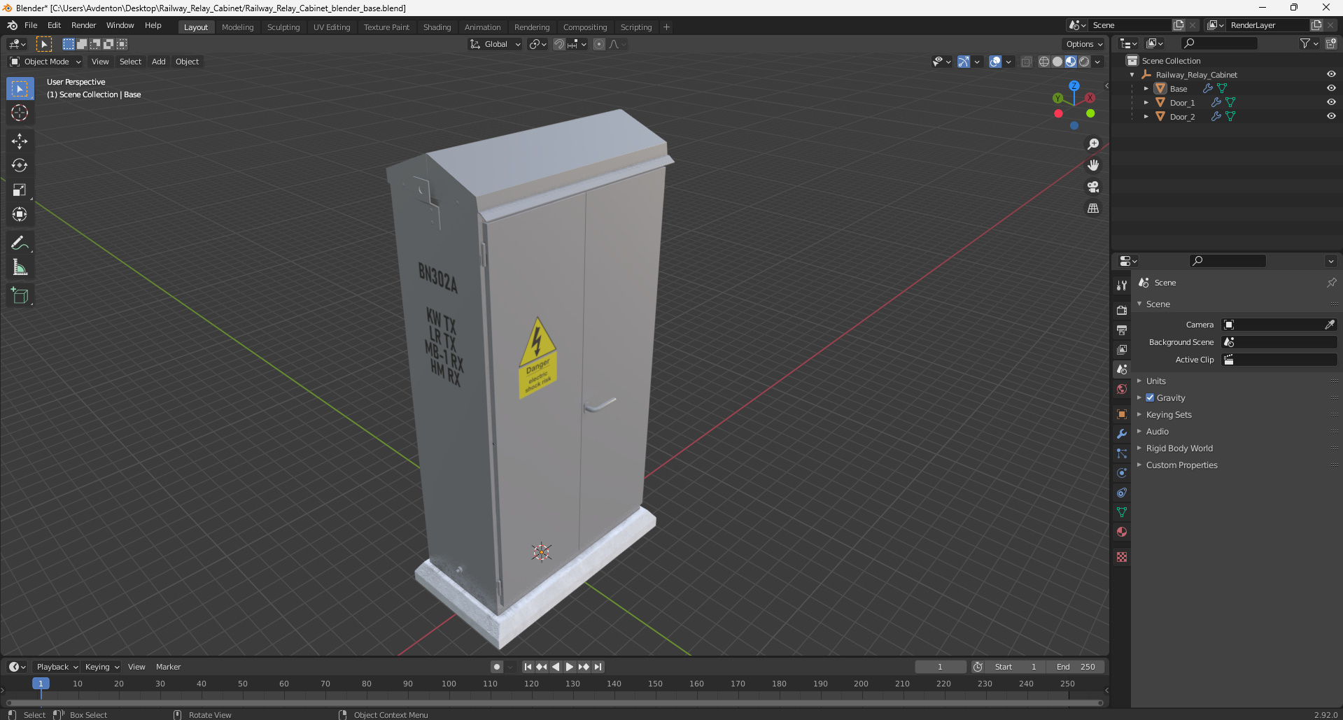 3D Railway Relay Cabinet