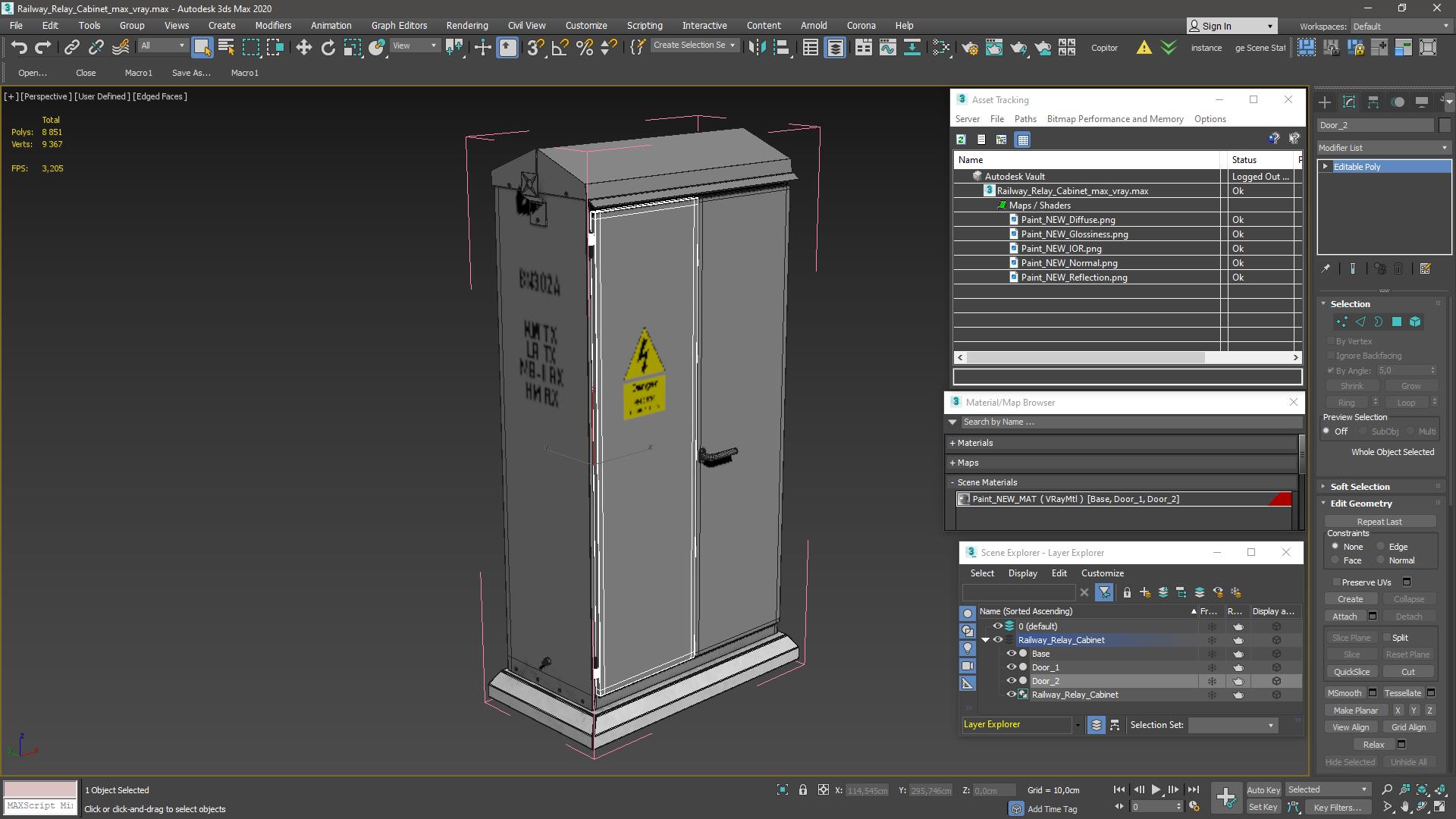 3D Railway Relay Cabinet