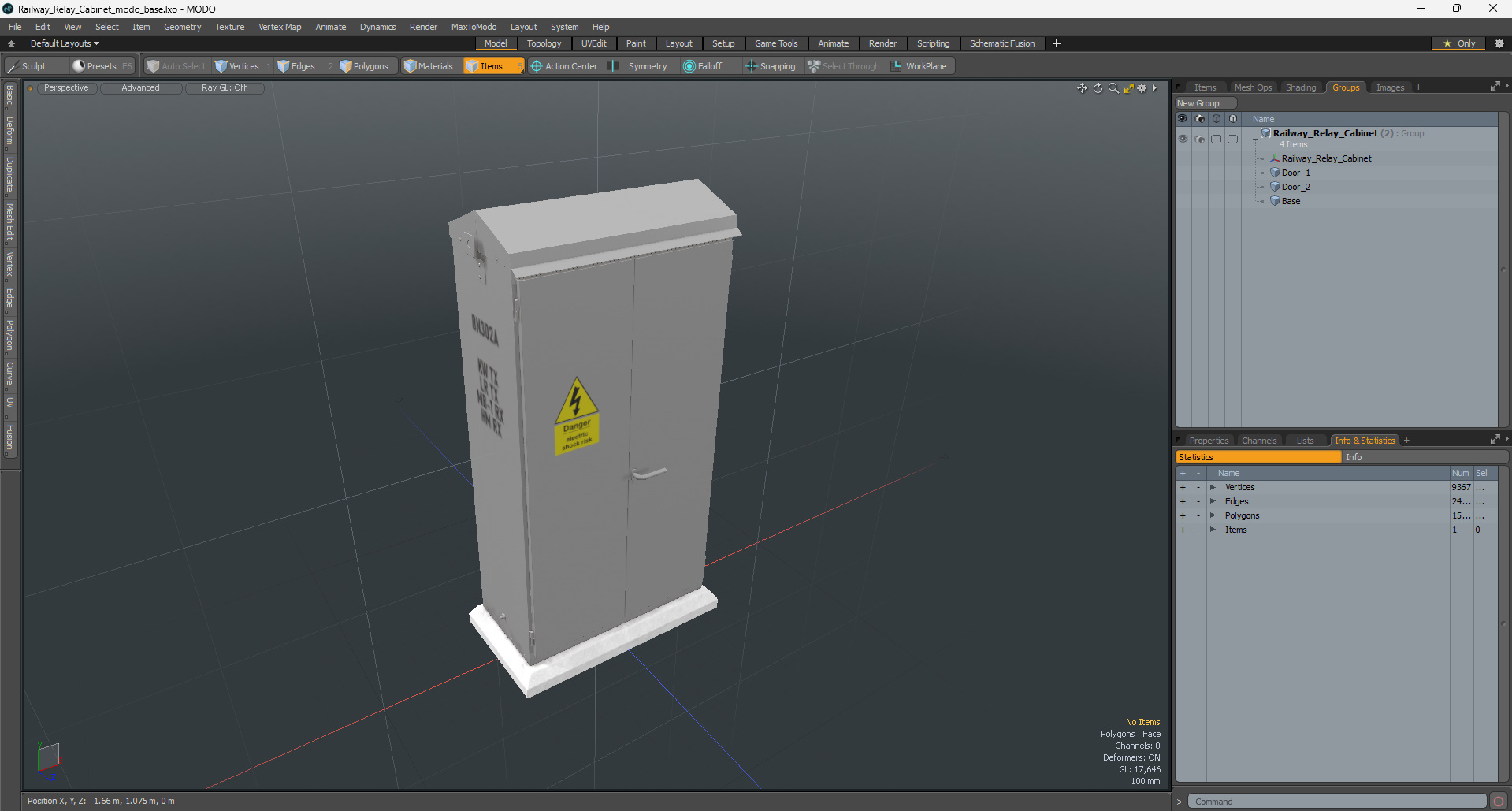 3D Railway Relay Cabinet