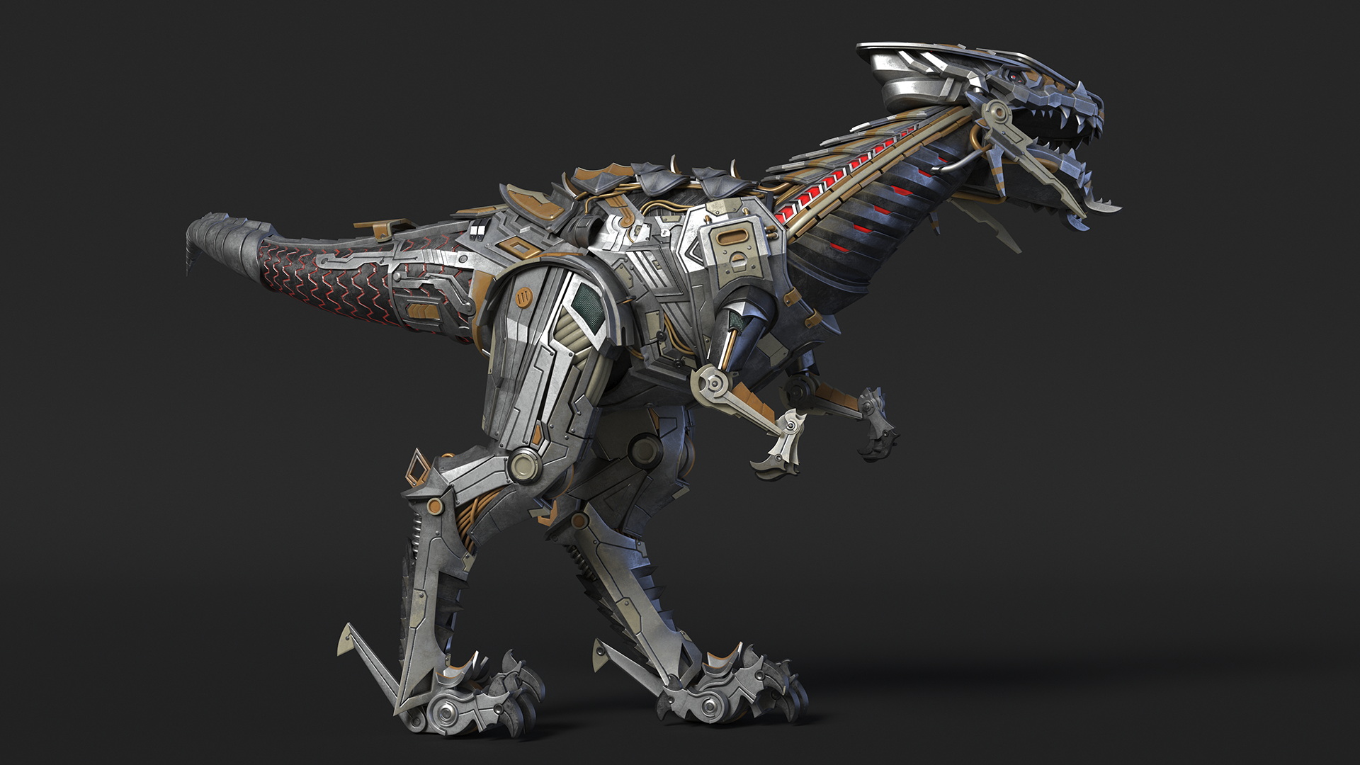 3D Robotic Dinosaur Rigged model