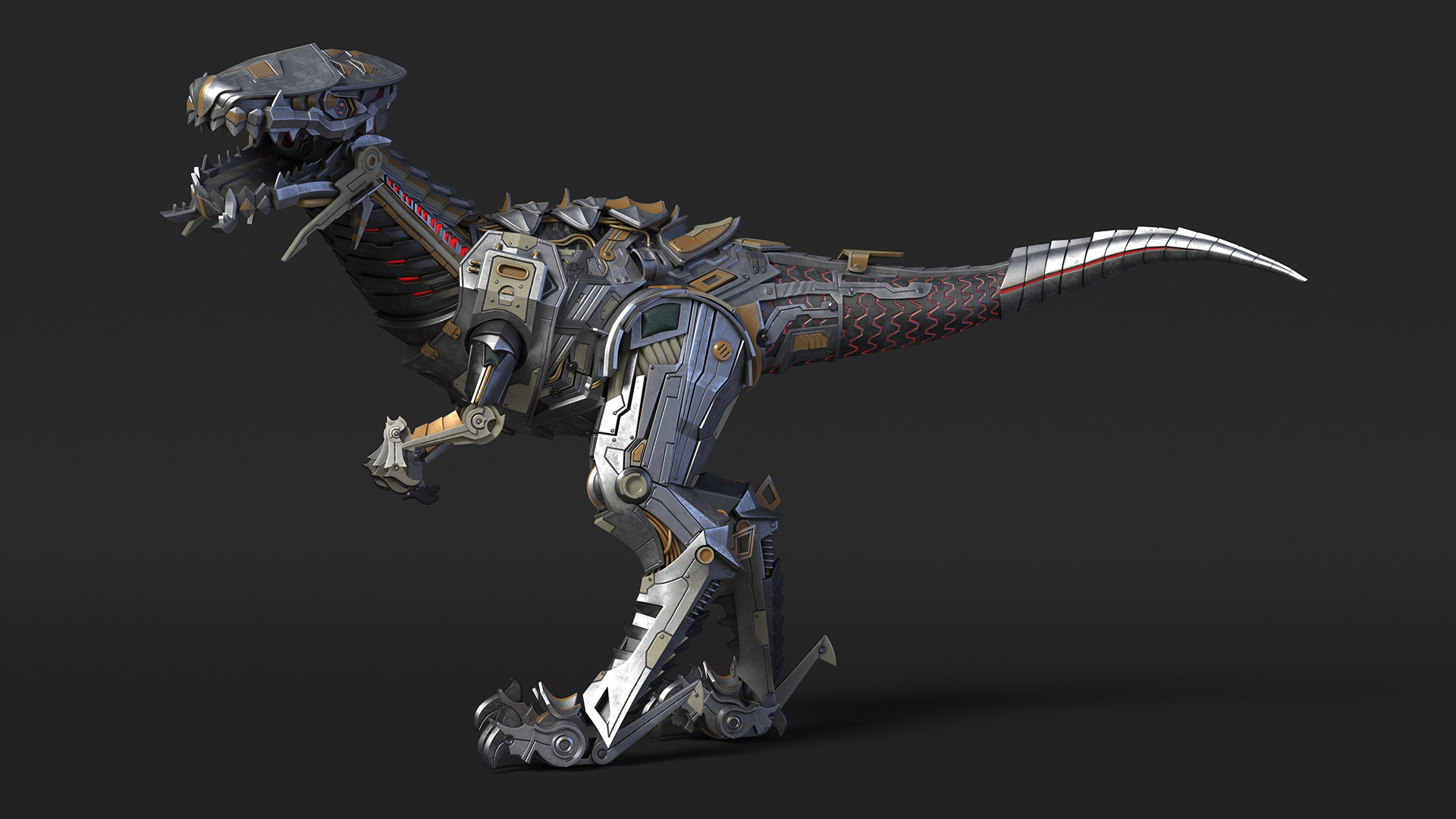 3D Robotic Dinosaur Rigged model