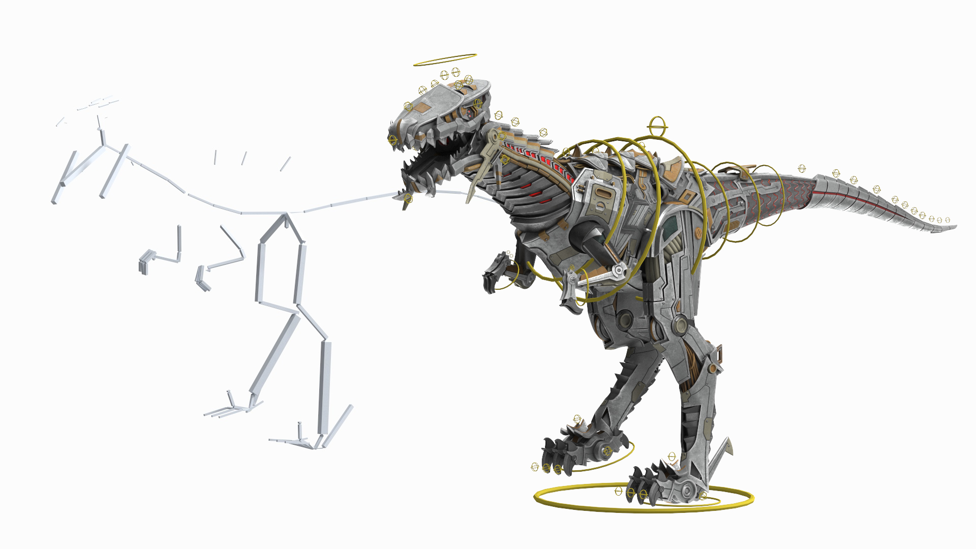 3D Robotic Dinosaur Rigged model