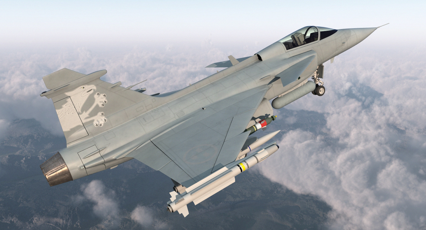 3D model Fighter Aircraft Saab JAS 39 Gripen
