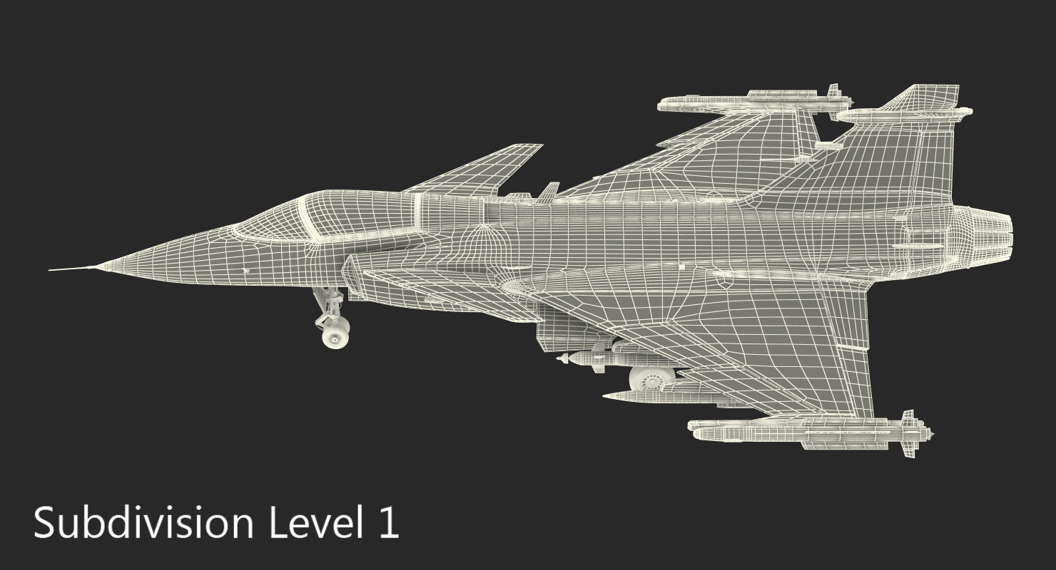 3D model Fighter Aircraft Saab JAS 39 Gripen