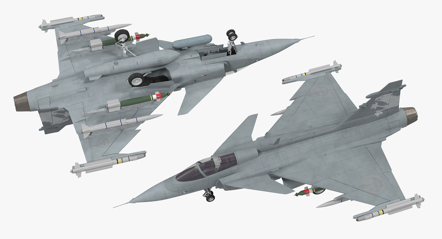 3D model Fighter Aircraft Saab JAS 39 Gripen