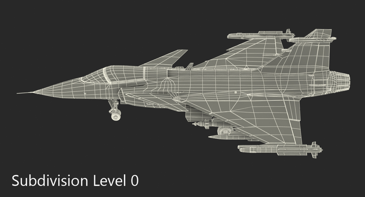 3D model Fighter Aircraft Saab JAS 39 Gripen
