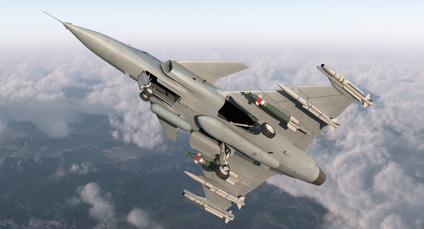 3D model Fighter Aircraft Saab JAS 39 Gripen