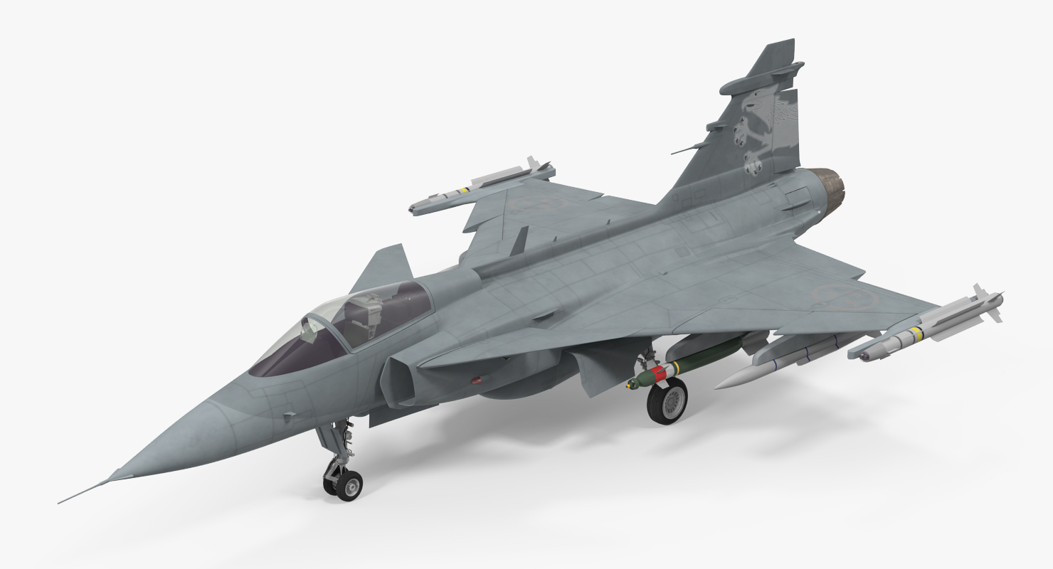 3D model Fighter Aircraft Saab JAS 39 Gripen