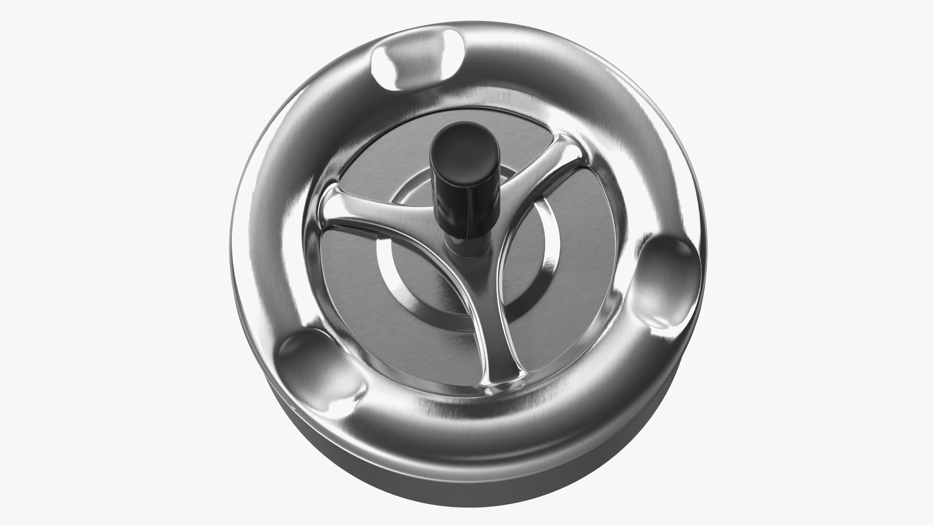 3D Round Push Down Ashtray with Spinning Tray Black model