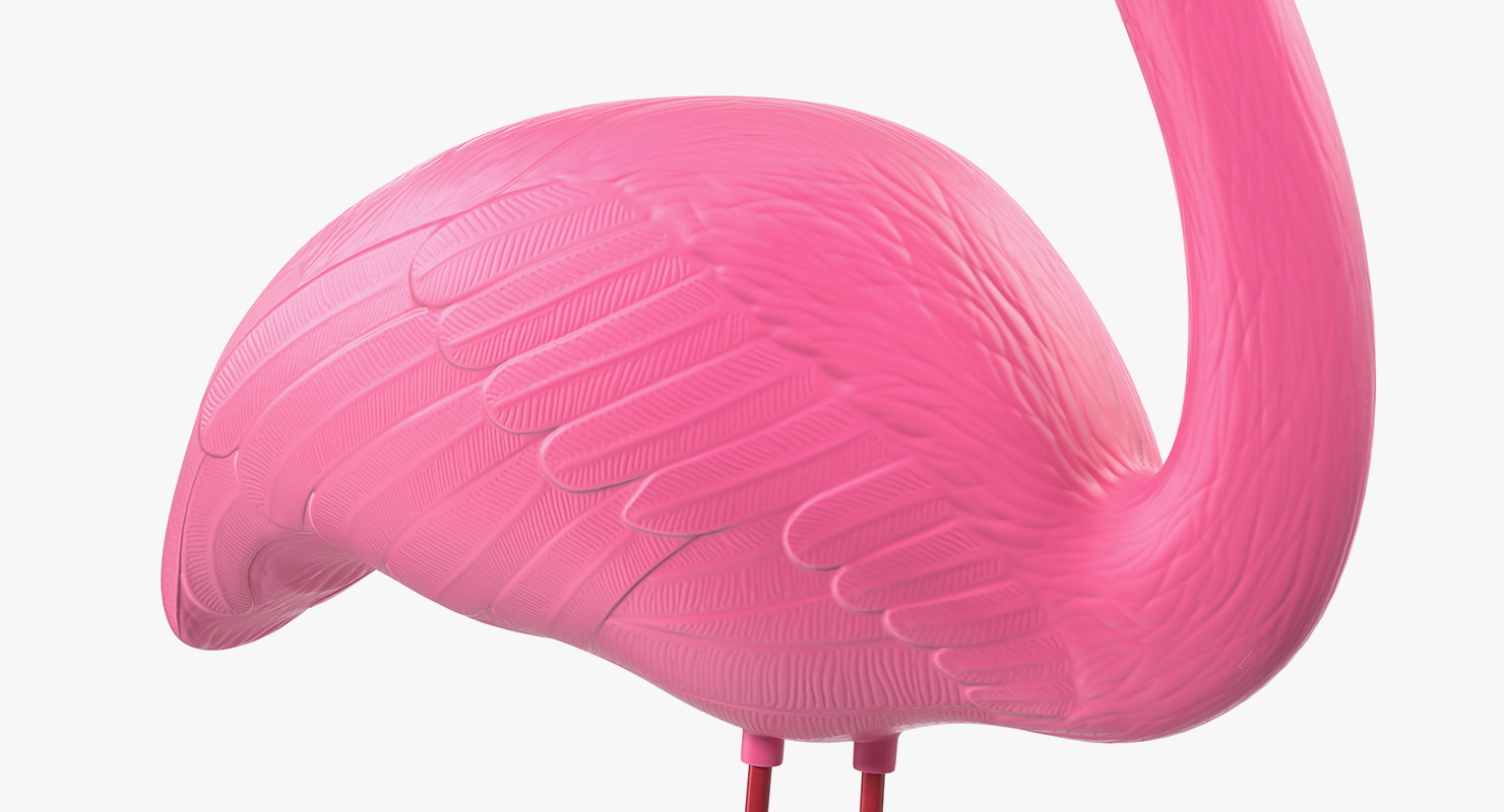 Pink Flamingo Lawn Decor 3D model