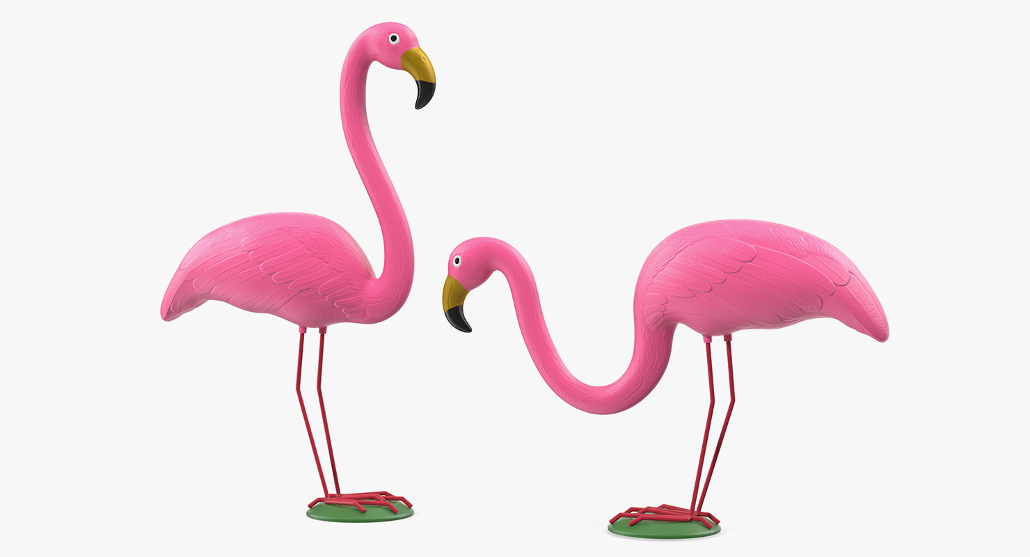 Pink Flamingo Lawn Decor 3D model