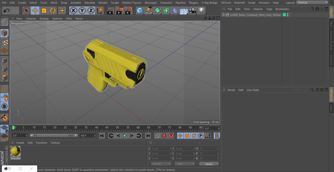3D model LASER Pulse Compact Stun_Gun Yellow