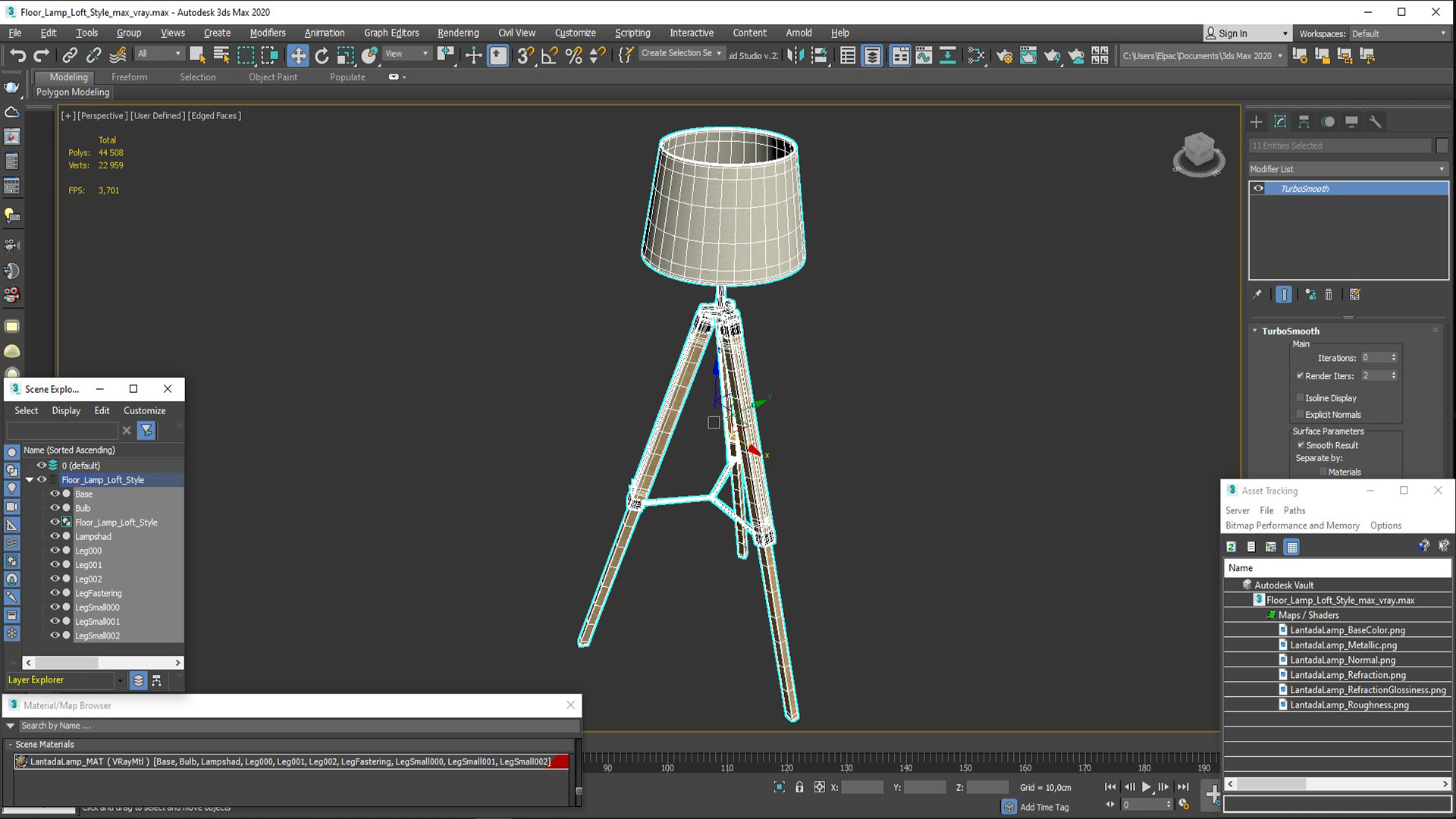 3D Floor Lamp Loft Style