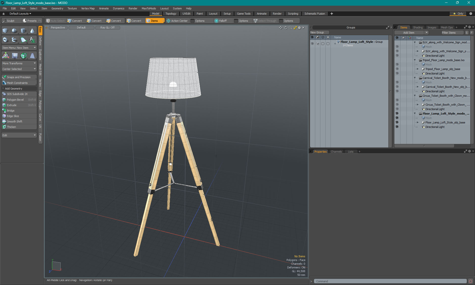 3D Floor Lamp Loft Style